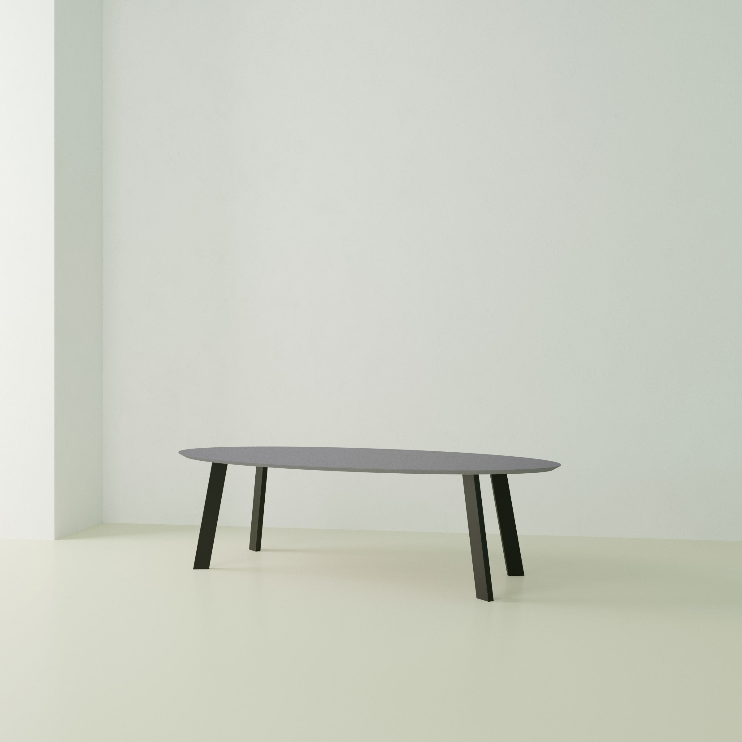 Studio Henk New Co tafel ovaal HPL verjongd - zwart onderstel - alle formaten - Oosterlinck