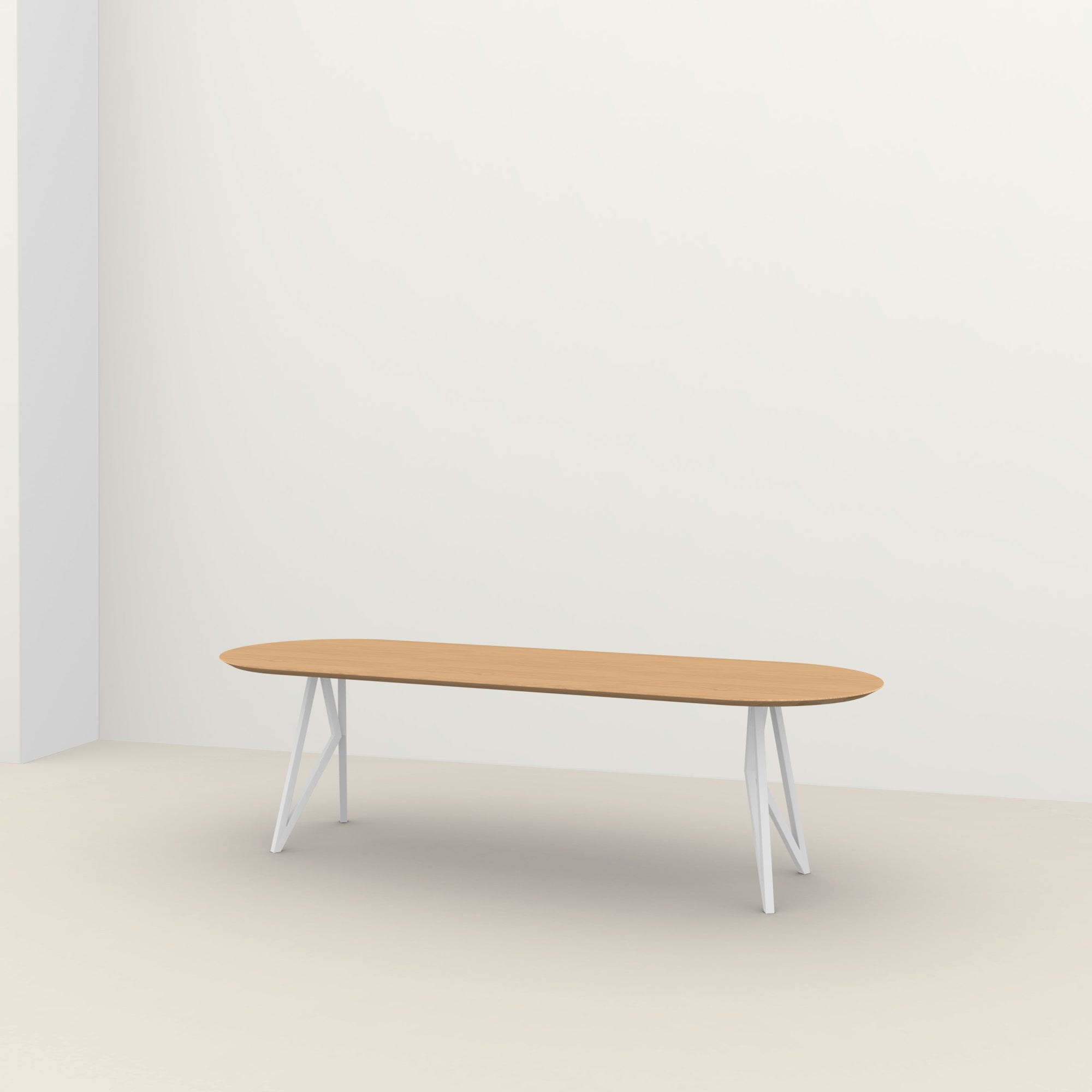 Studio Henk Butterfly tafel platovaal verjongd - wit onderstel - alle formaten - Oosterlinck