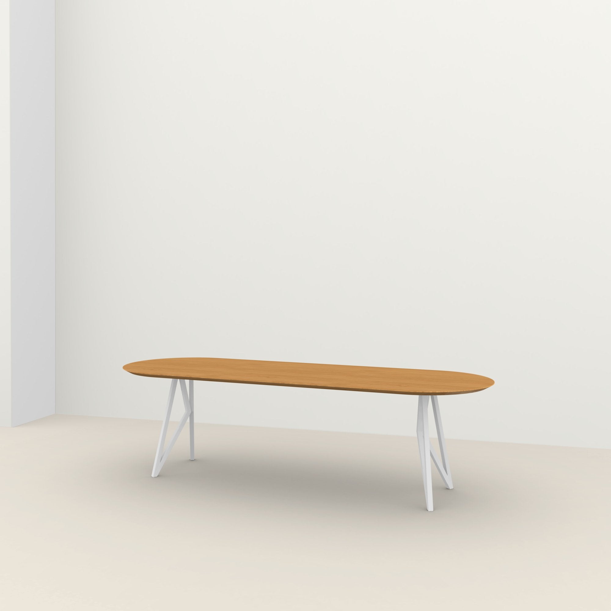 Studio Henk Butterfly tafel platovaal verjongd - wit onderstel - alle formaten - Oosterlinck