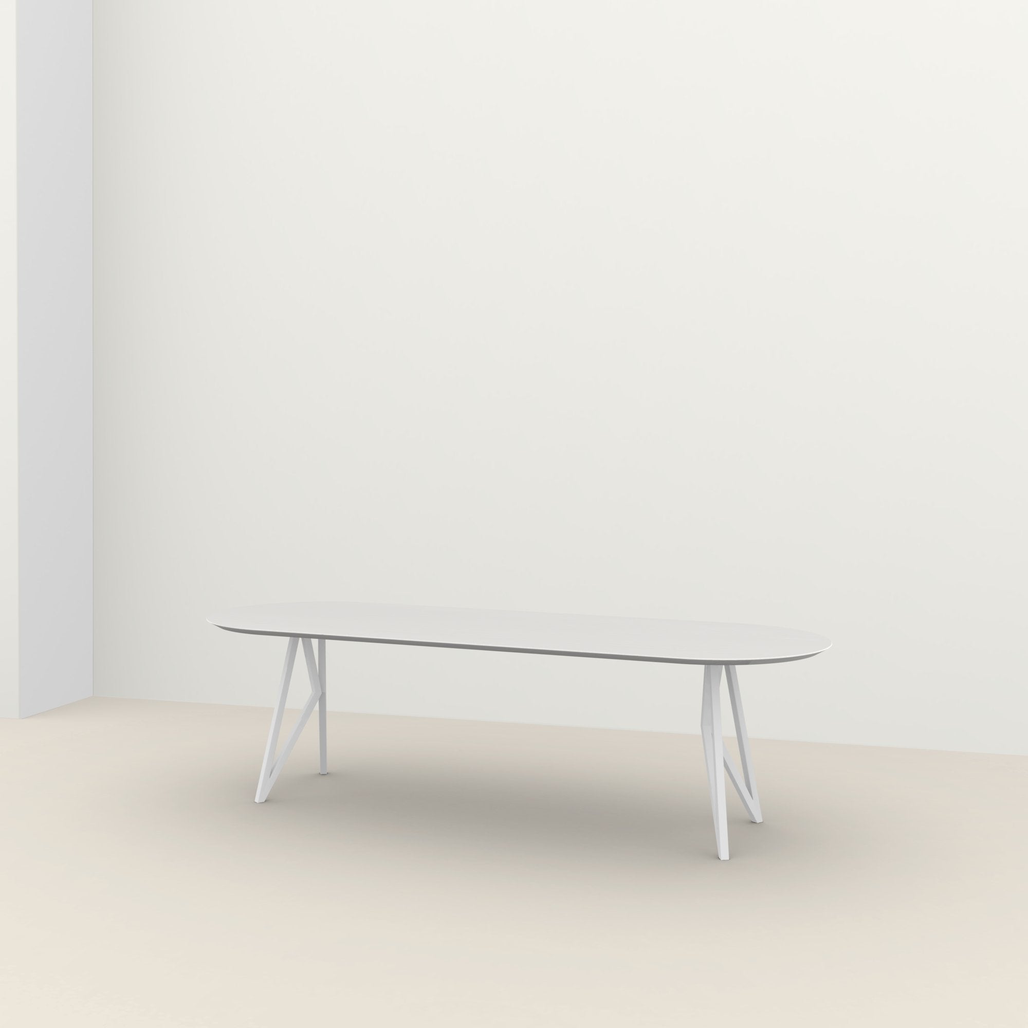 Studio Henk Butterfly tafel platovaal verjongd - wit onderstel - alle formaten - Oosterlinck
