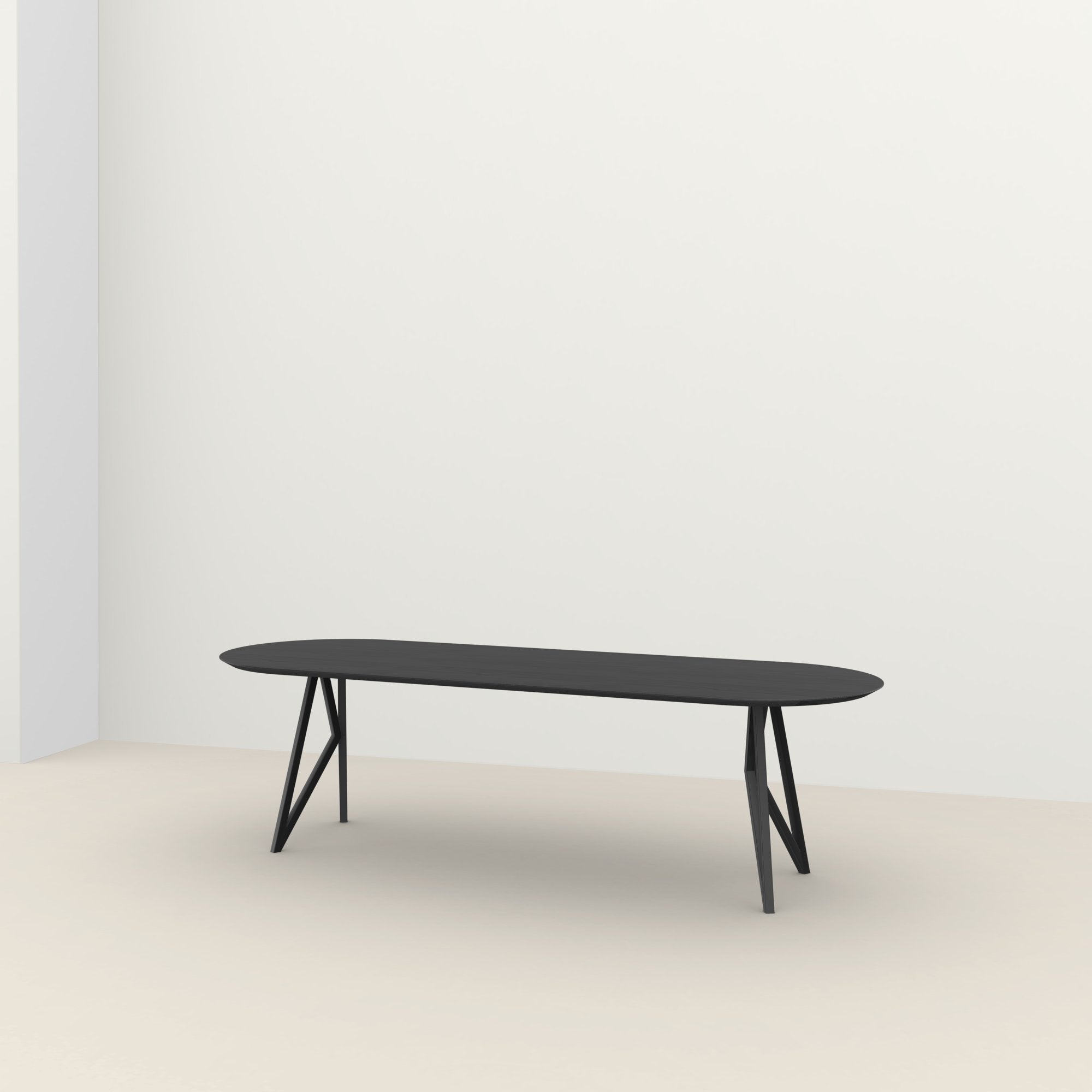 Studio Henk Butterfly tafel platovaal verjongd - zwart onderstel - alle formaten - Oosterlinck