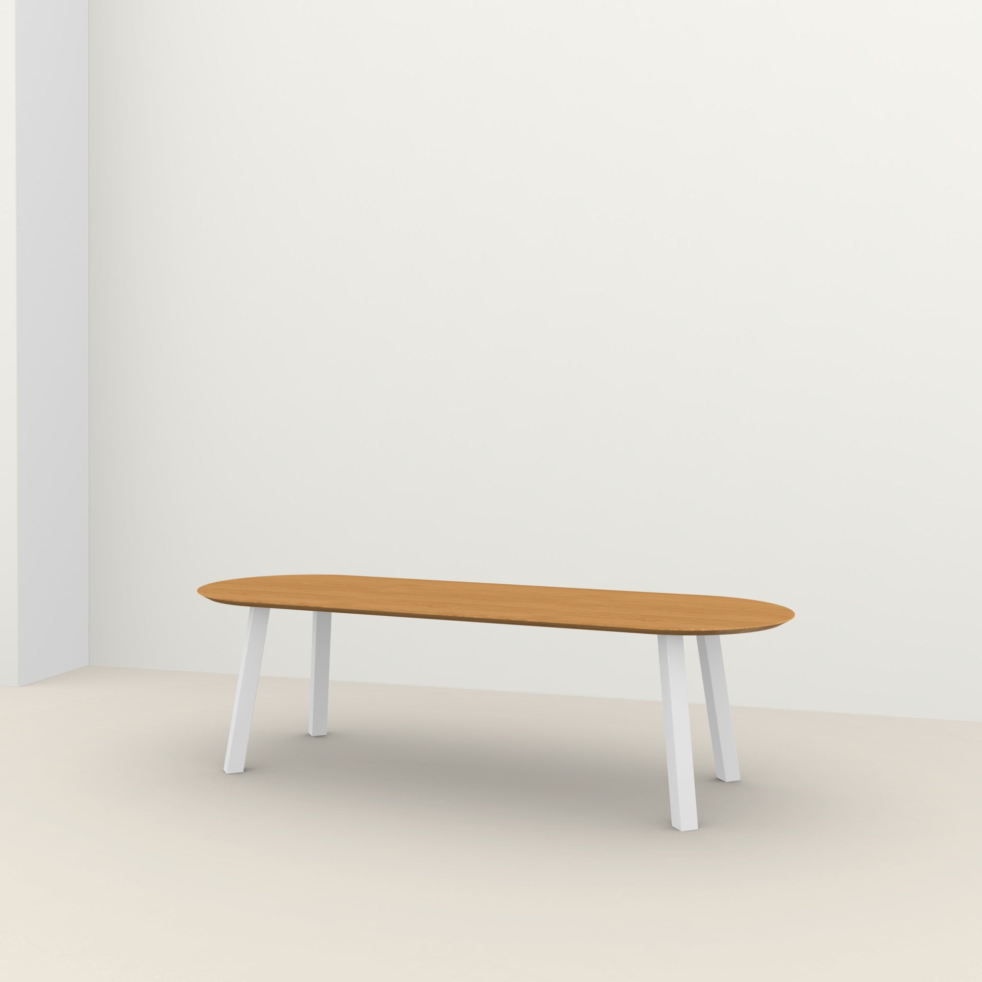 Studio Henk Co tafel Plat Ovaal verjongd - wit onderstel - alle formaten - Oosterlinck