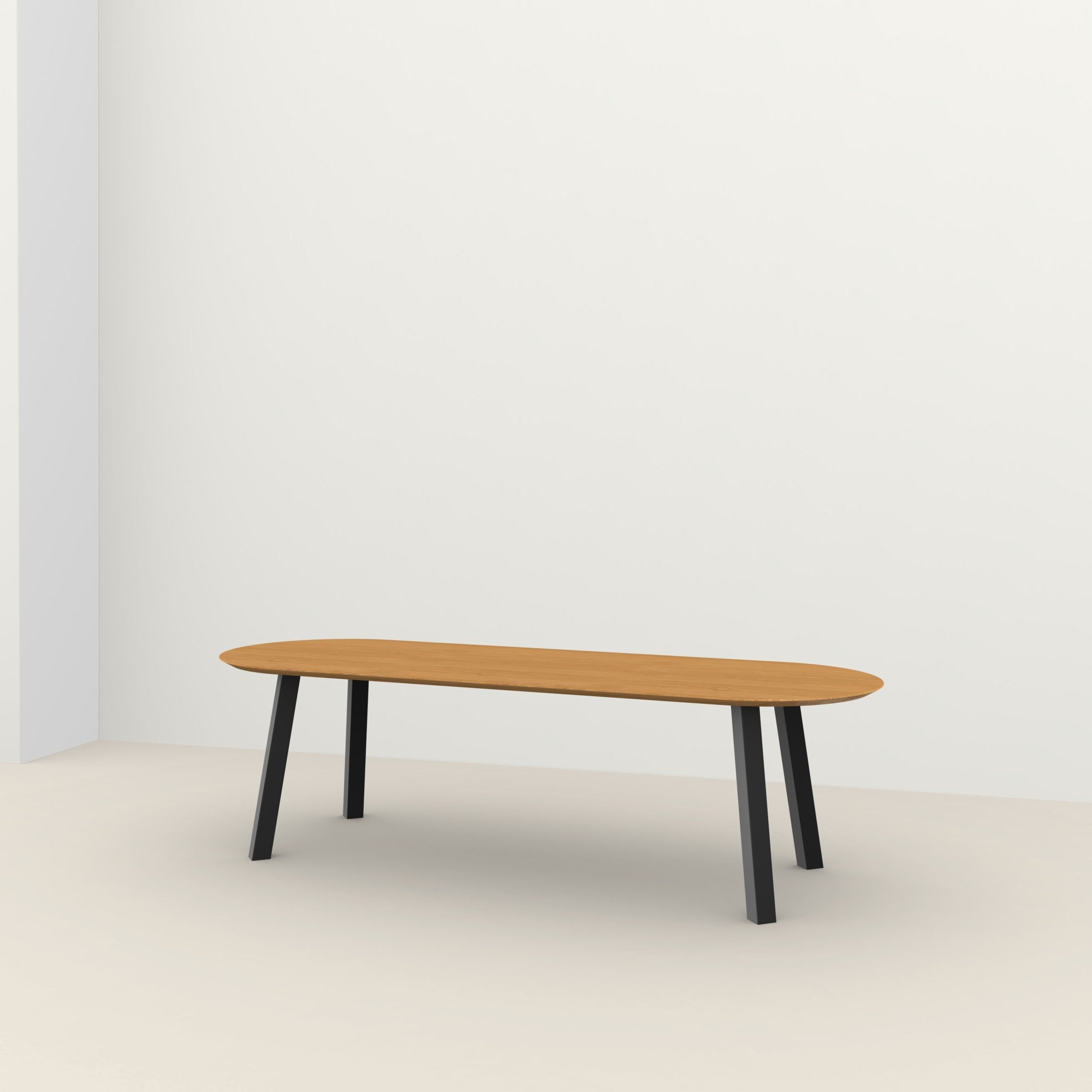 Studio Henk Co tafel Plat Ovaal verjongd - zwart onderstel - alle formaten - Oosterlinck