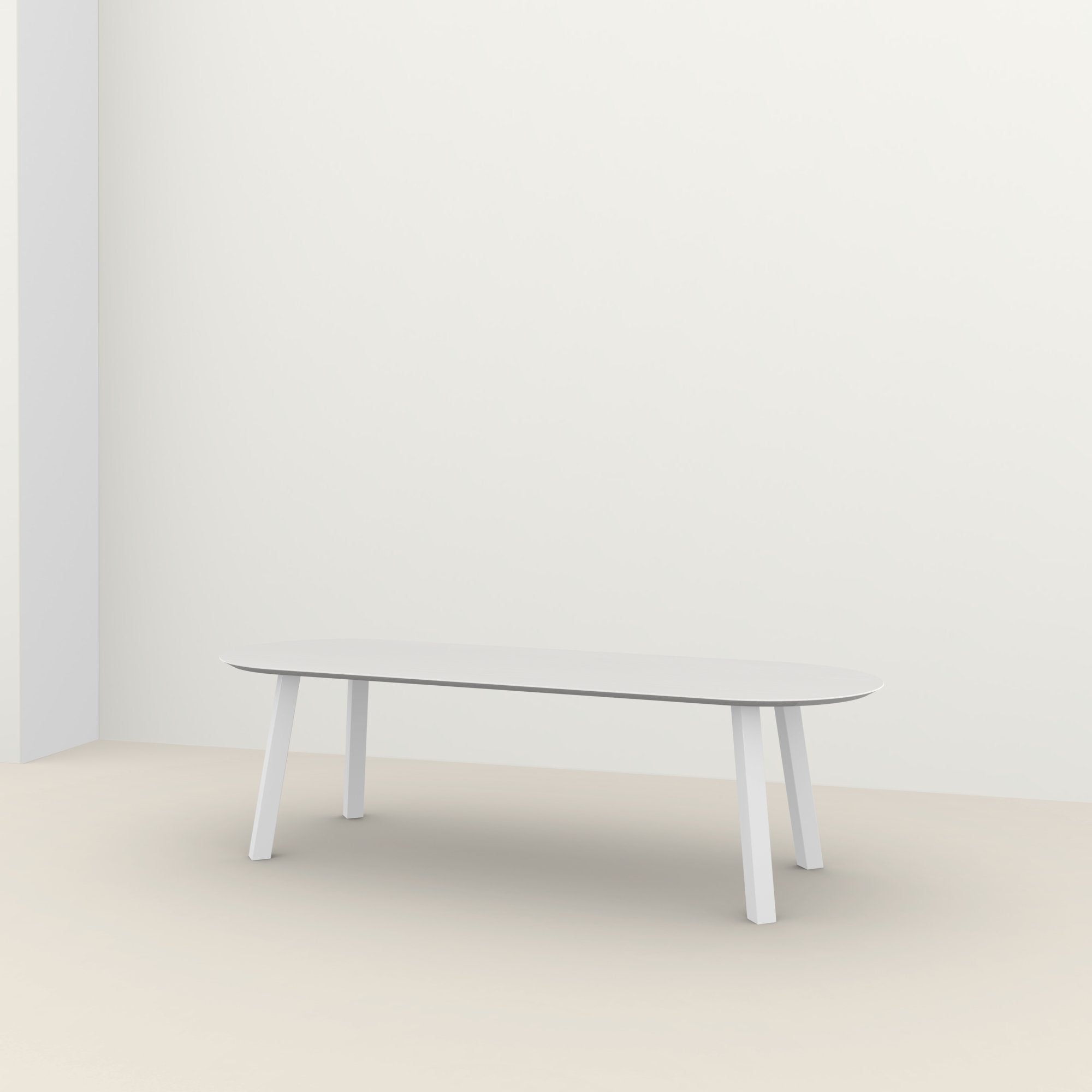 Studio Henk Co tafel platovaal verjongd - wit onderstel - alle formaten - Oosterlinck
