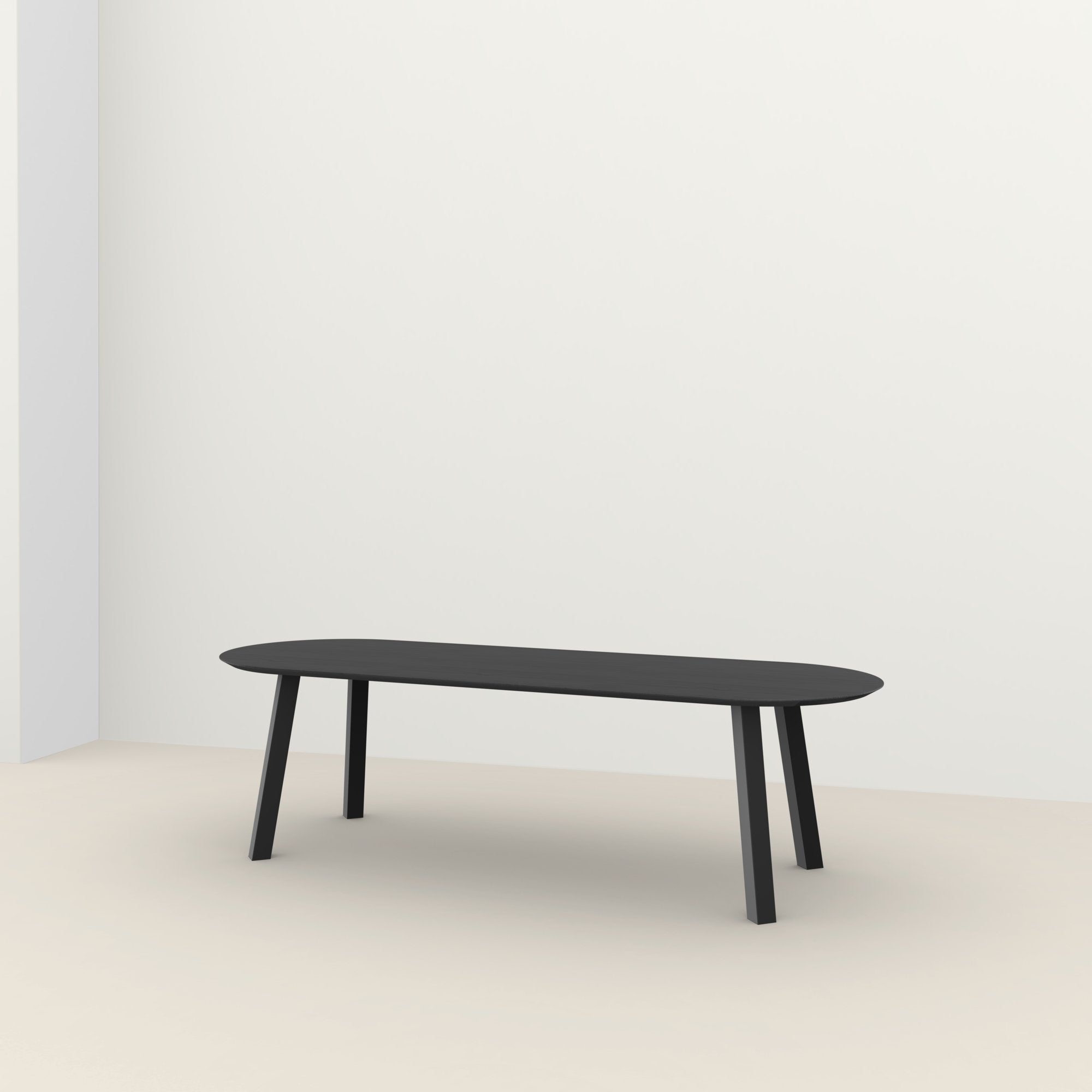 Studio Henk Co tafel platovaal verjongd - zwart onderstel - alle formaten - Oosterlinck