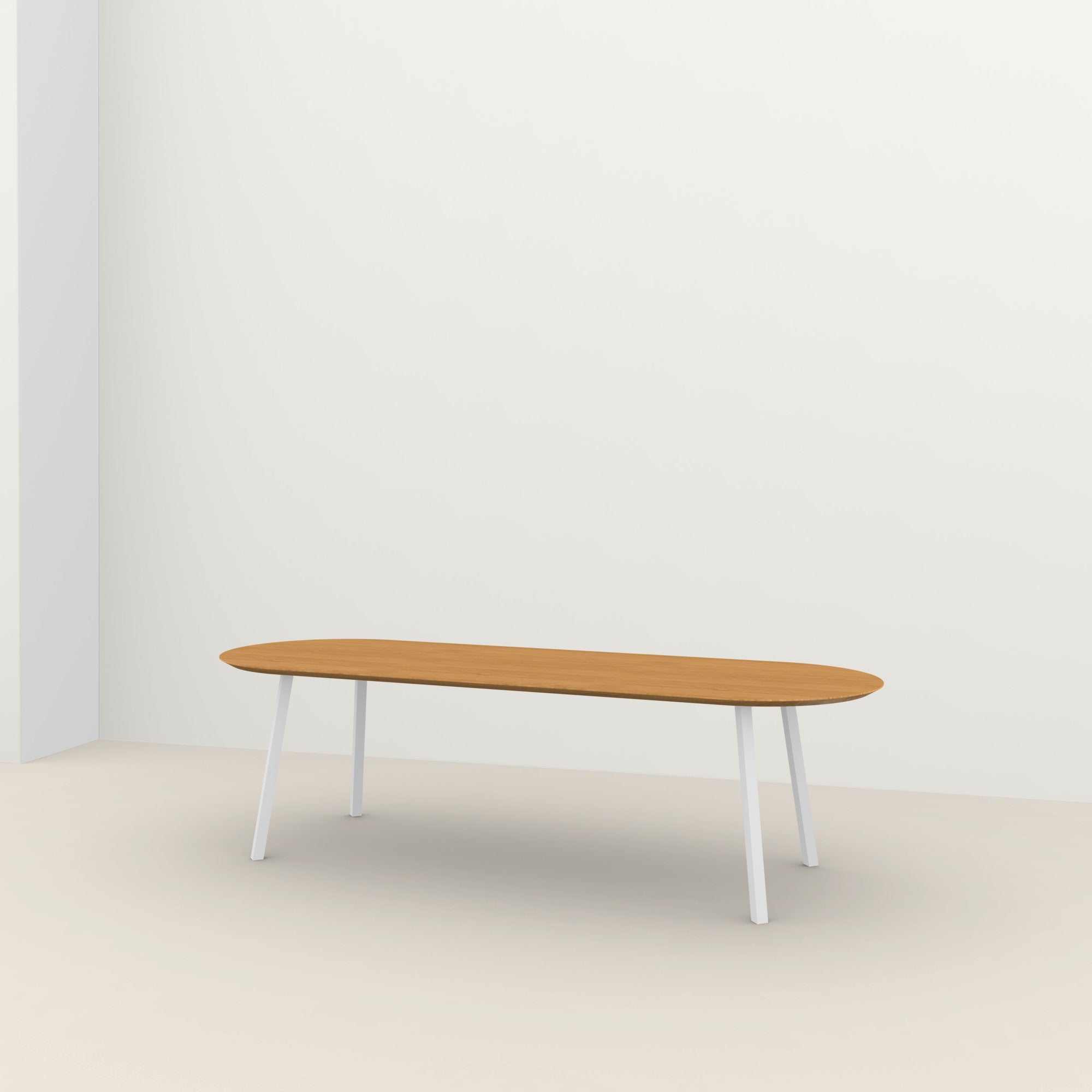 Studio Henk New Classic tafel platovaal verjongd - wit onderstel - alle formaten - Oosterlinck