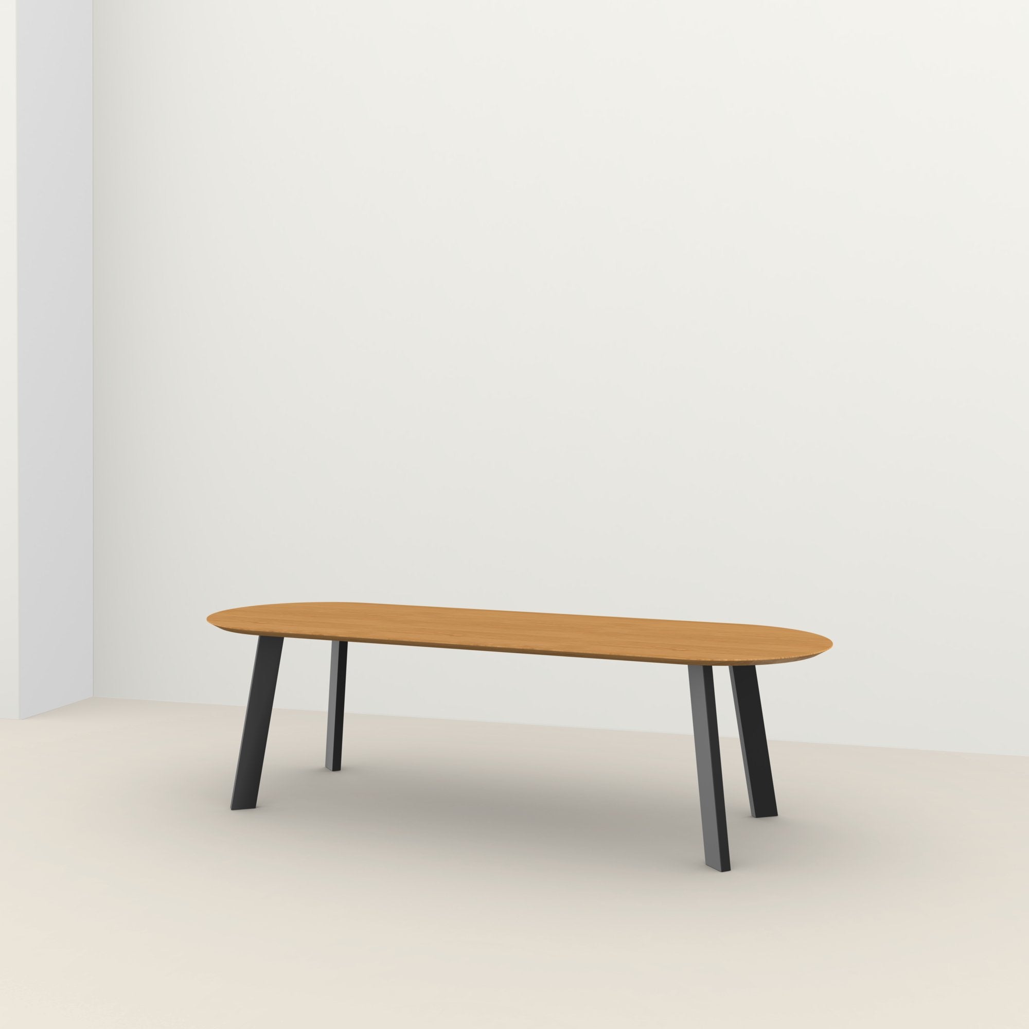 Studio Henk New Co tafel Plat Ovaal verjongd - zwart onderstel - alle formaten - Oosterlinck