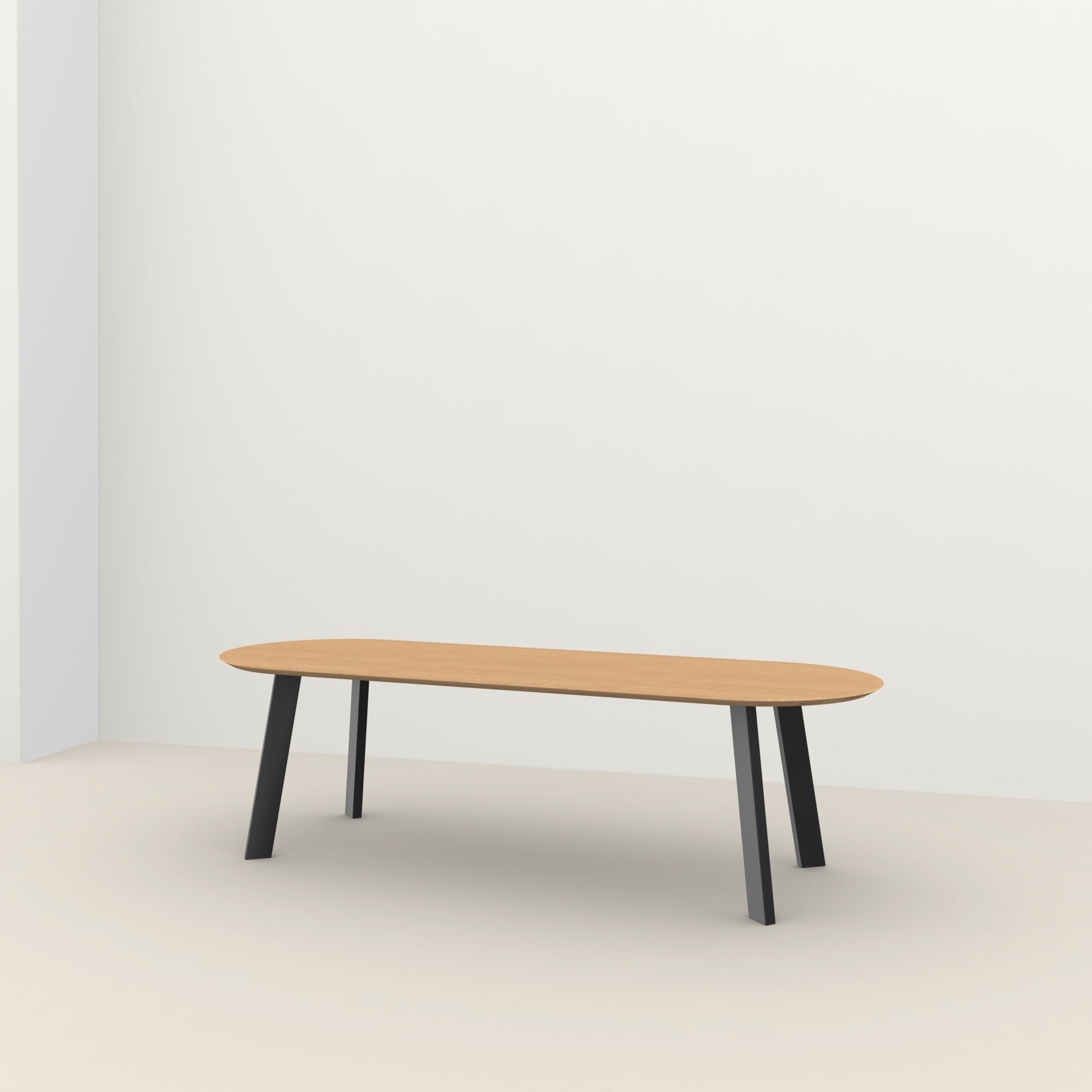 Studio Henk New Co tafel platovaal verjongd - zwart onderstel - alle formaten - Oosterlinck
