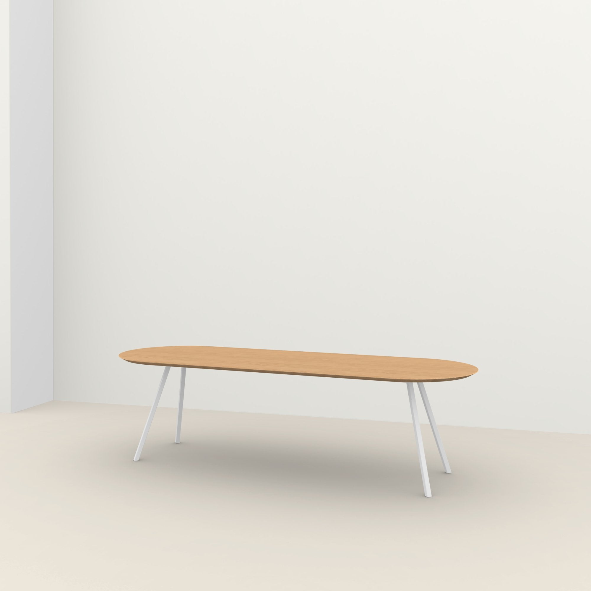 Studio Henk Slim Co tafel platovaal verjongd - wit onderstel - alle formaten - Oosterlinck
