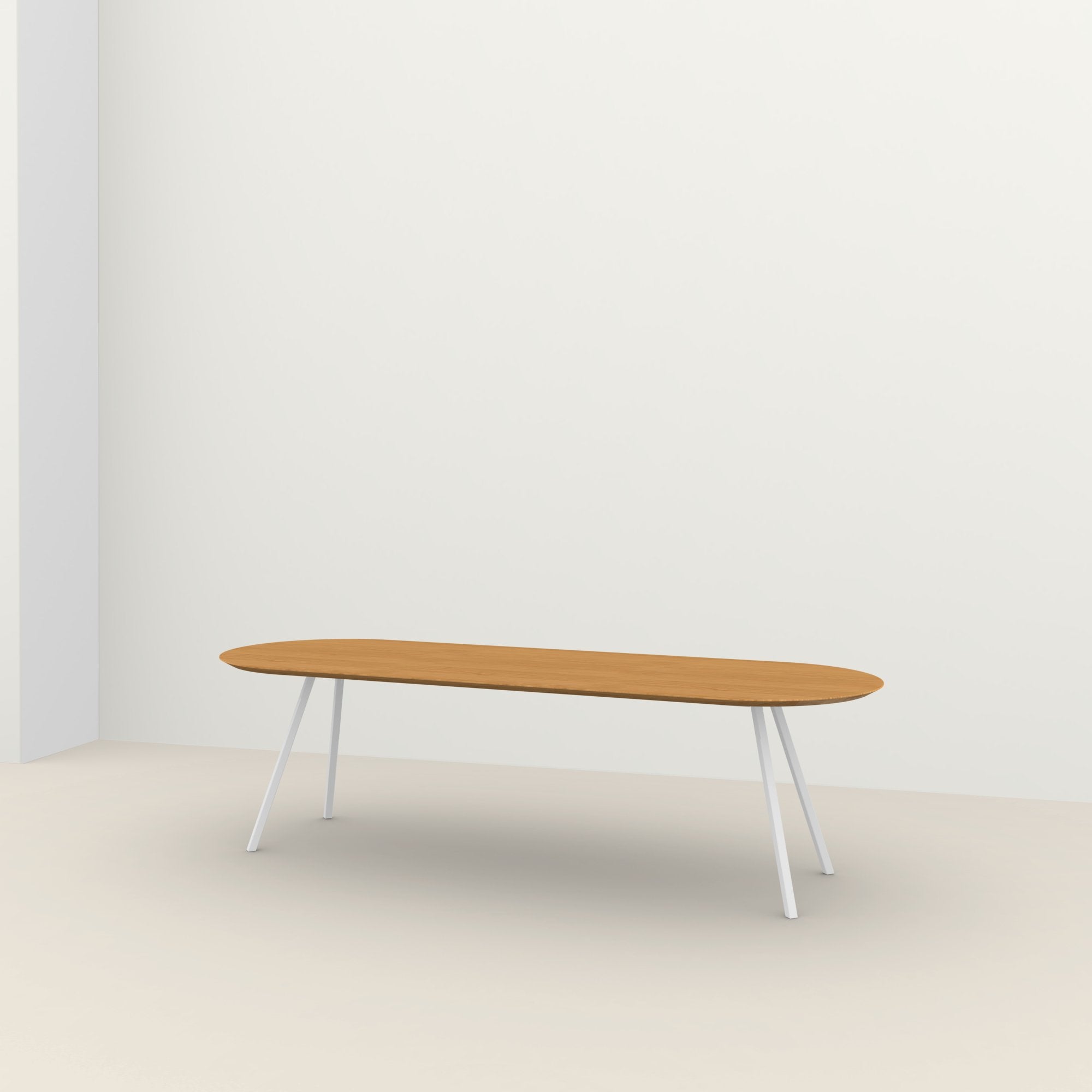 Studio Henk Slim Co tafel platovaal verjongd - wit onderstel - alle formaten - Oosterlinck