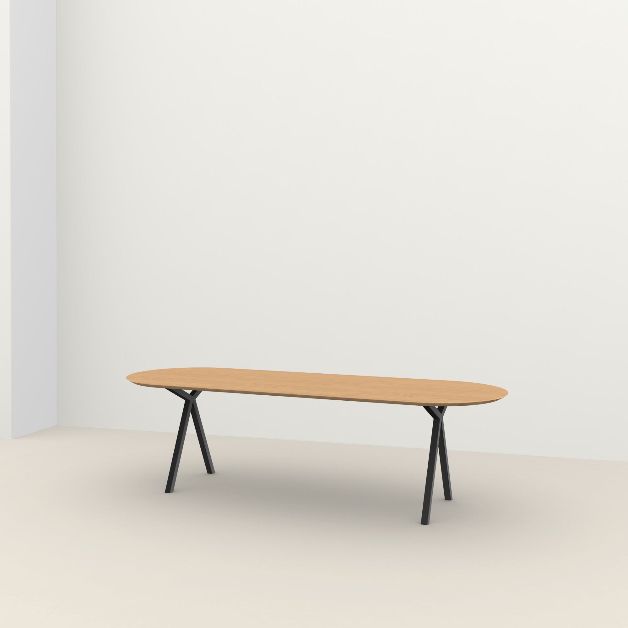 Studio Henk Slim-X tafel Plat Ovaal verjongd - zwart onderstel - alle formaten - Oosterlinck