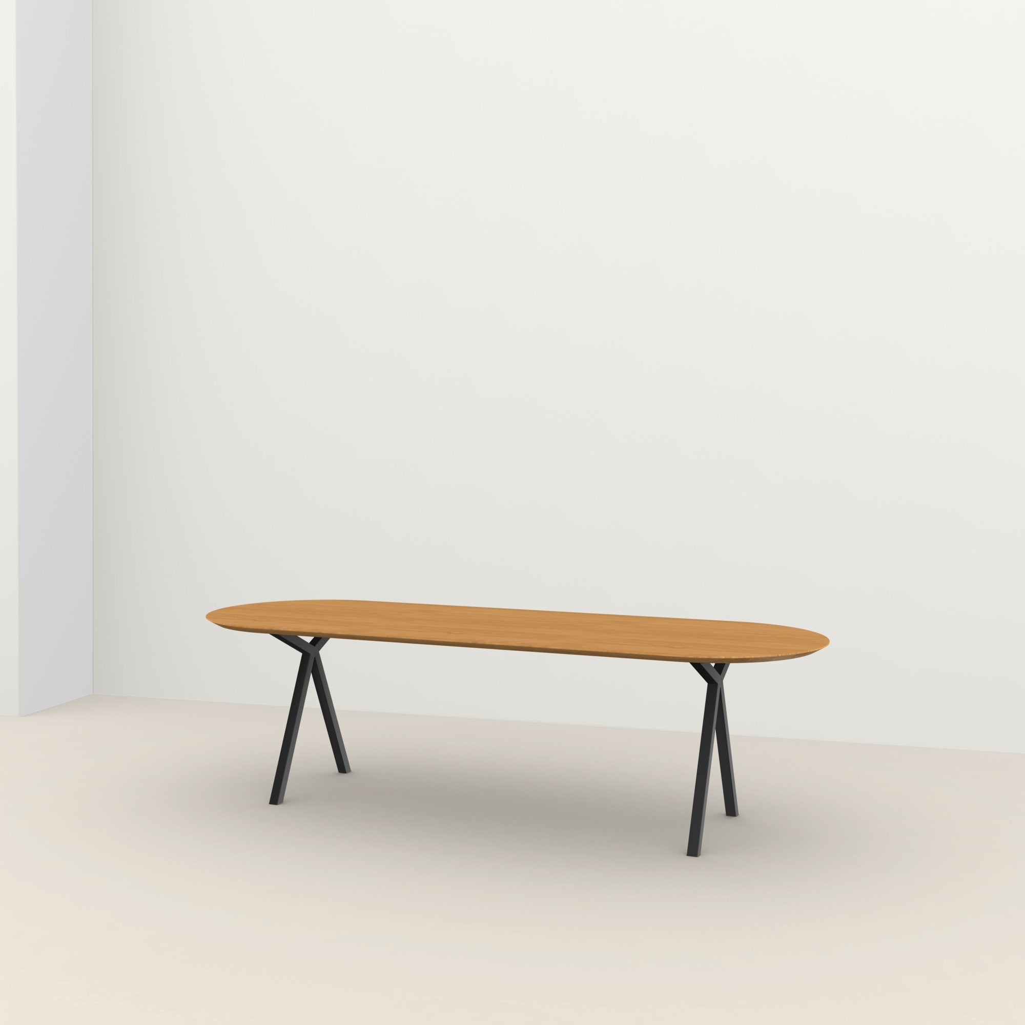 Studio Henk Slim-X tafel platovaal verjongd - zwart onderstel - alle formaten - Oosterlinck