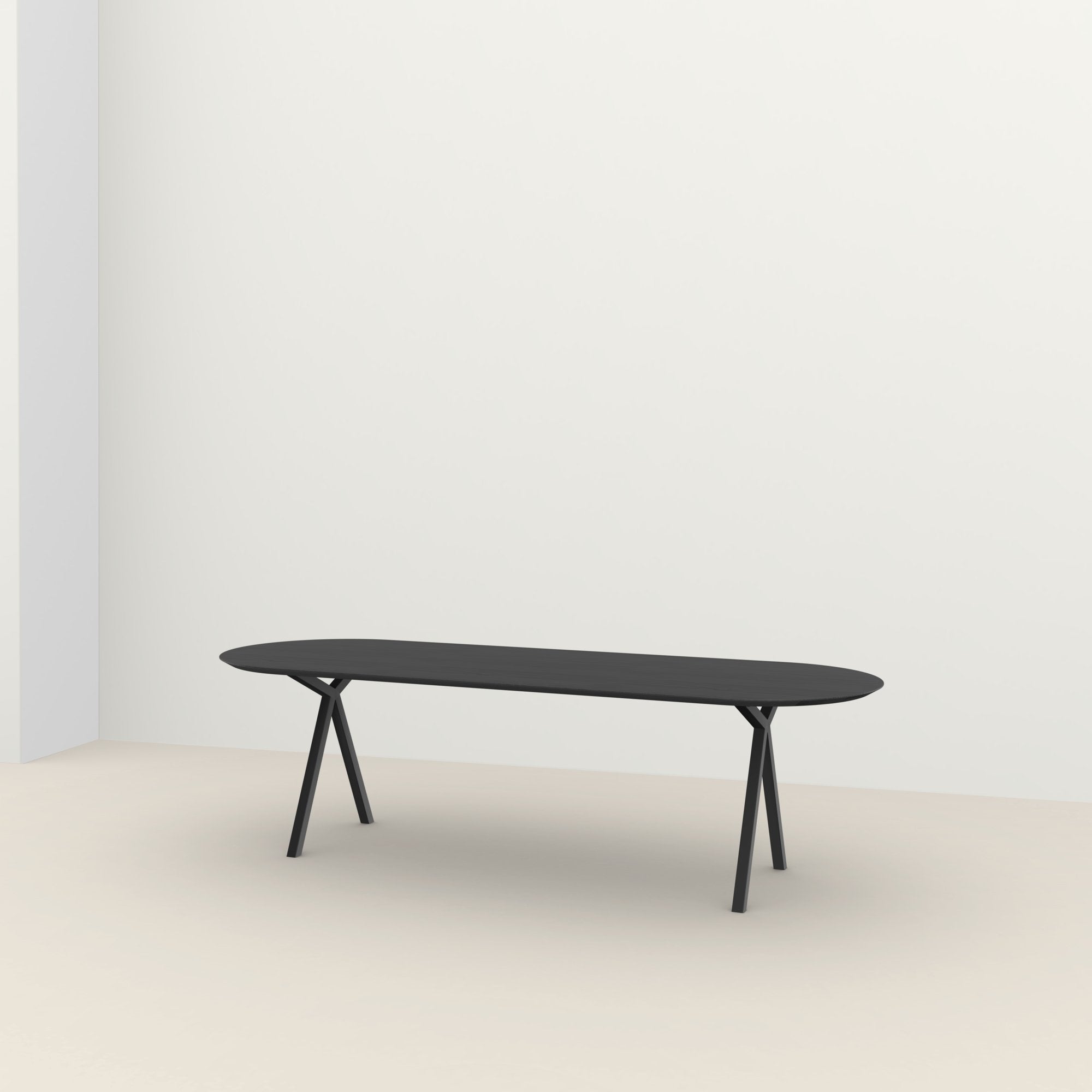 Studio Henk Slim-X tafel platovaal verjongd - zwart onderstel - alle formaten - Oosterlinck