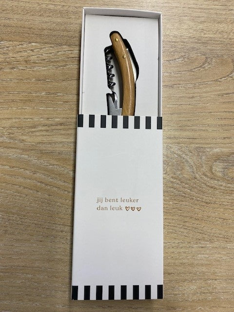 ZUSSS Wijnopener / sommelier Jij bent leuker dan leuk - Oosterlinck