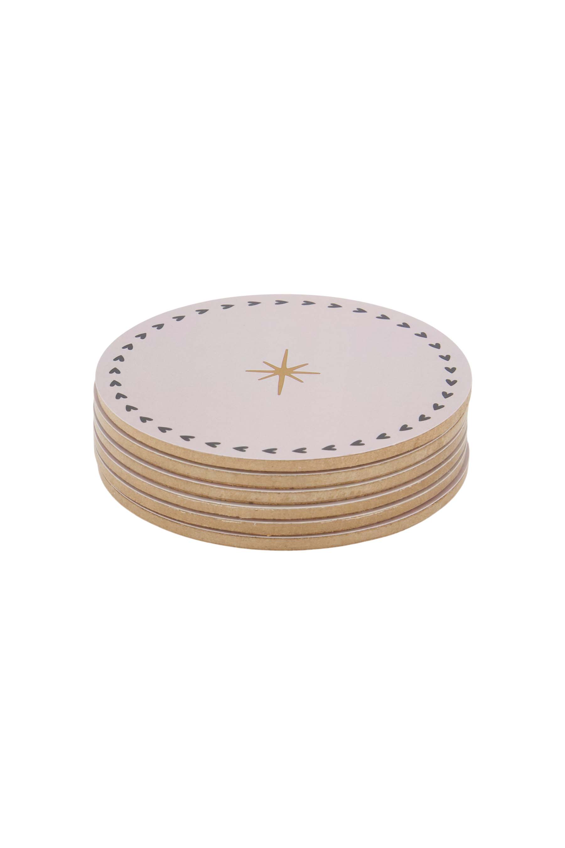 Zusss Doosje onderzetters liefde & licht / set van 6 coasters - Oosterlinck