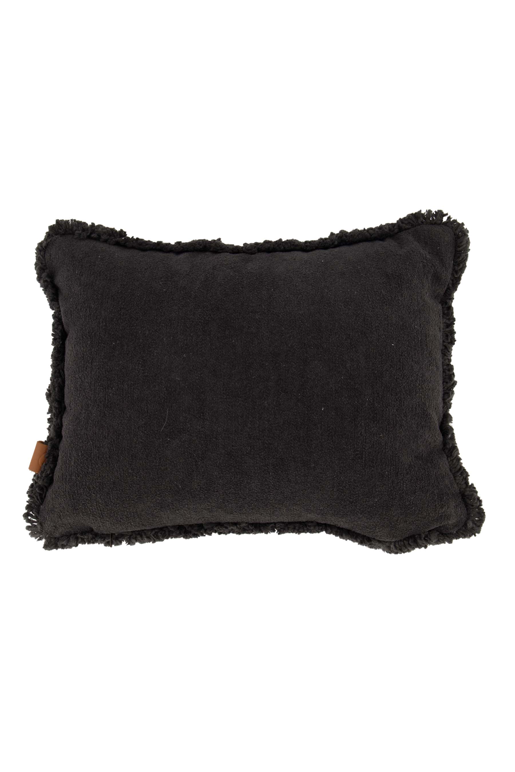 ZUSSS Kussen Zwart Velvet Zilver Hartje - Oosterlinck Home