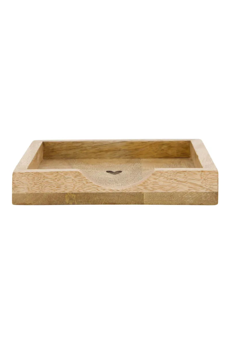 Zusss Servethouder hout met hartje - 2 maten - Oosterlinck