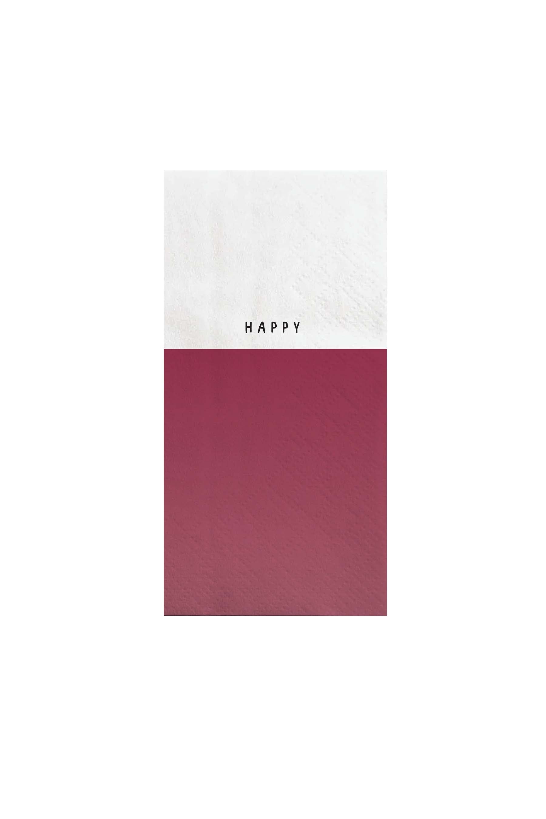 ZUSSS Servetten tweekleurig Smile - Leukerd - Geniet of Happy - Oosterlinck