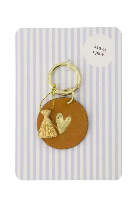 Zusss Wenskaart met sleutelhanger Lieve oma of Lieve opa - Oosterlinck