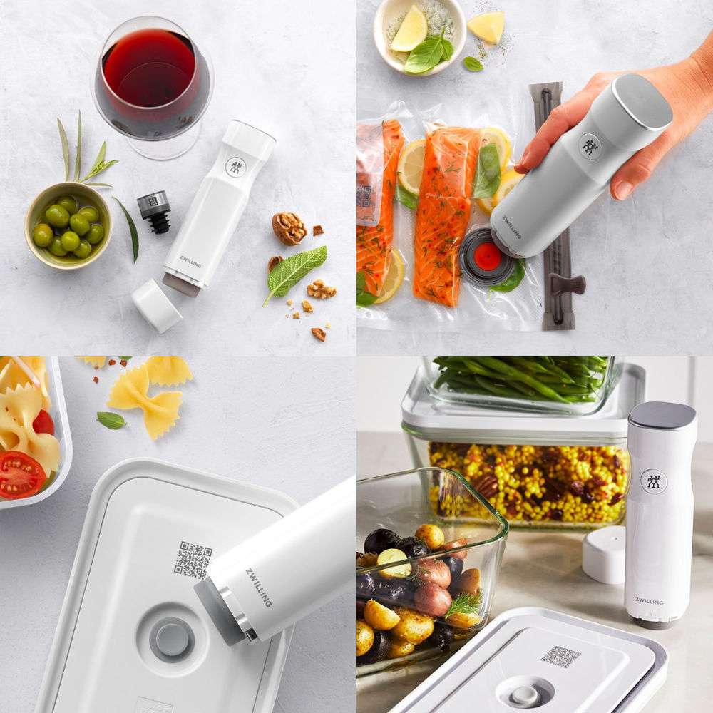 ZWILLING FRESH & SAVE VACUÜM STARTSET, GLAS / M/L, 7-DELIG, WIT - Oosterlinck
