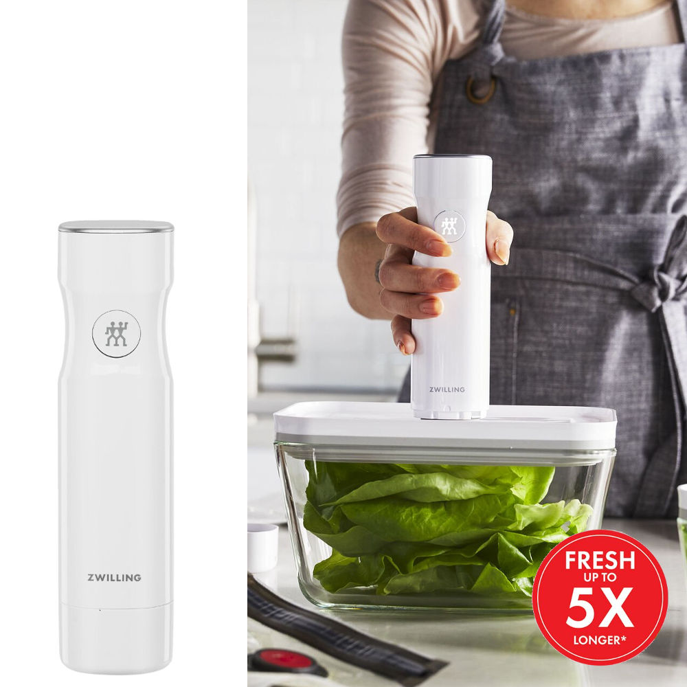 ZWILLING FRESH & SAVE VACUÜM STARTSET, GLAS / M/L, 7-DELIG, WIT - Oosterlinck