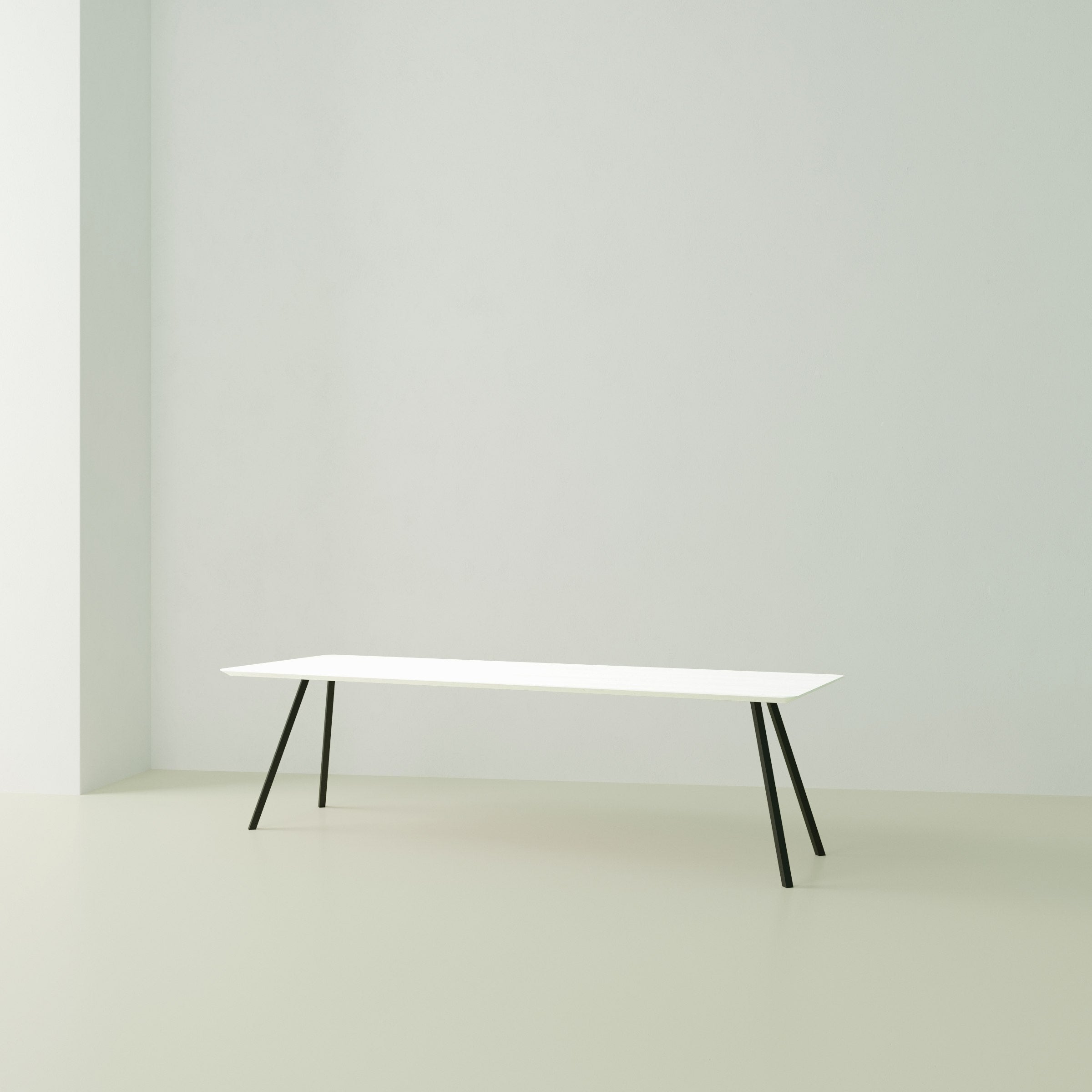 Studio Henk Slim co tafel HPL verjongd - zwart onderstel - alle formaten - Oosterlinck