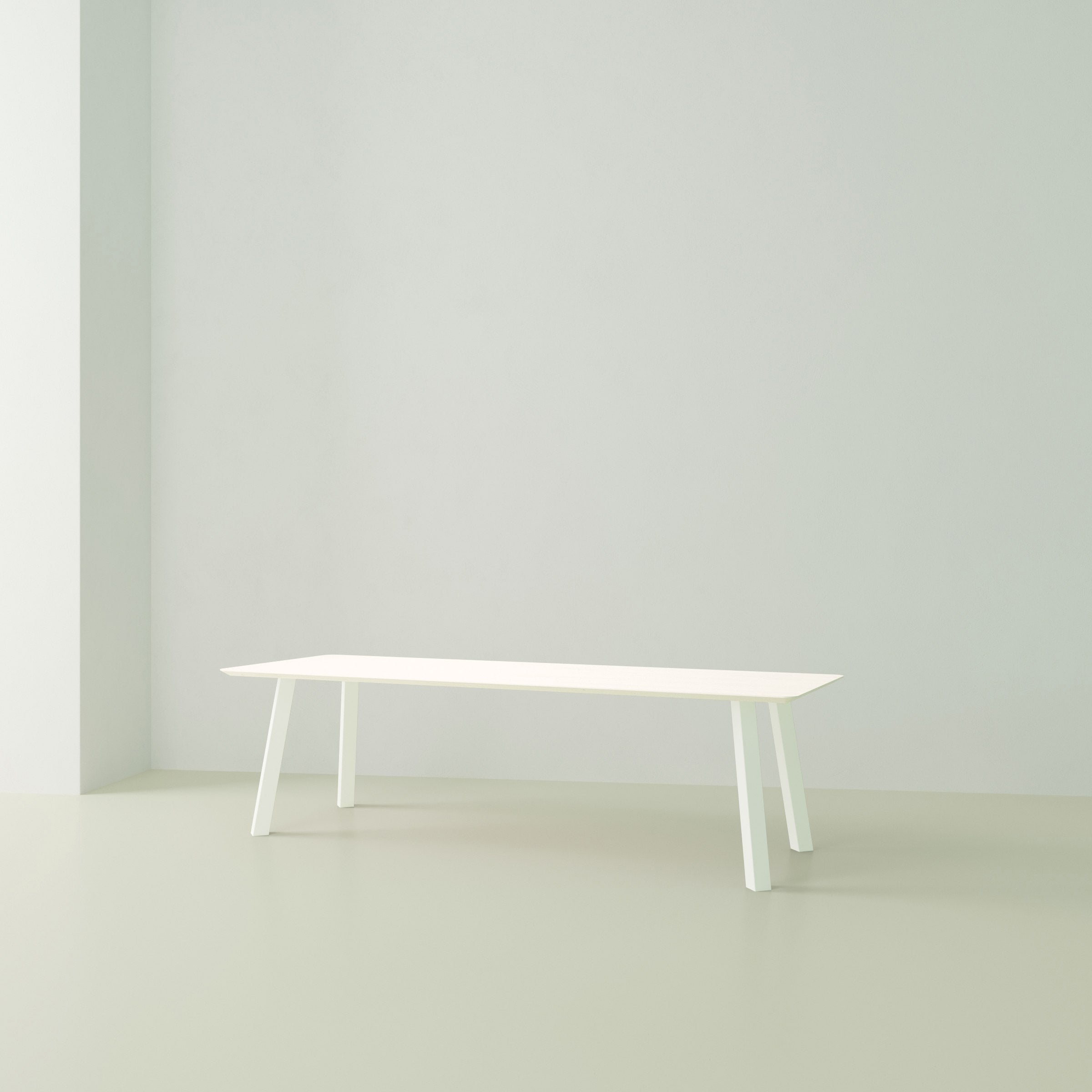 Studio Henk Co tafel HPL verjongd - wit onderstel - alle formaten - Oosterlinck