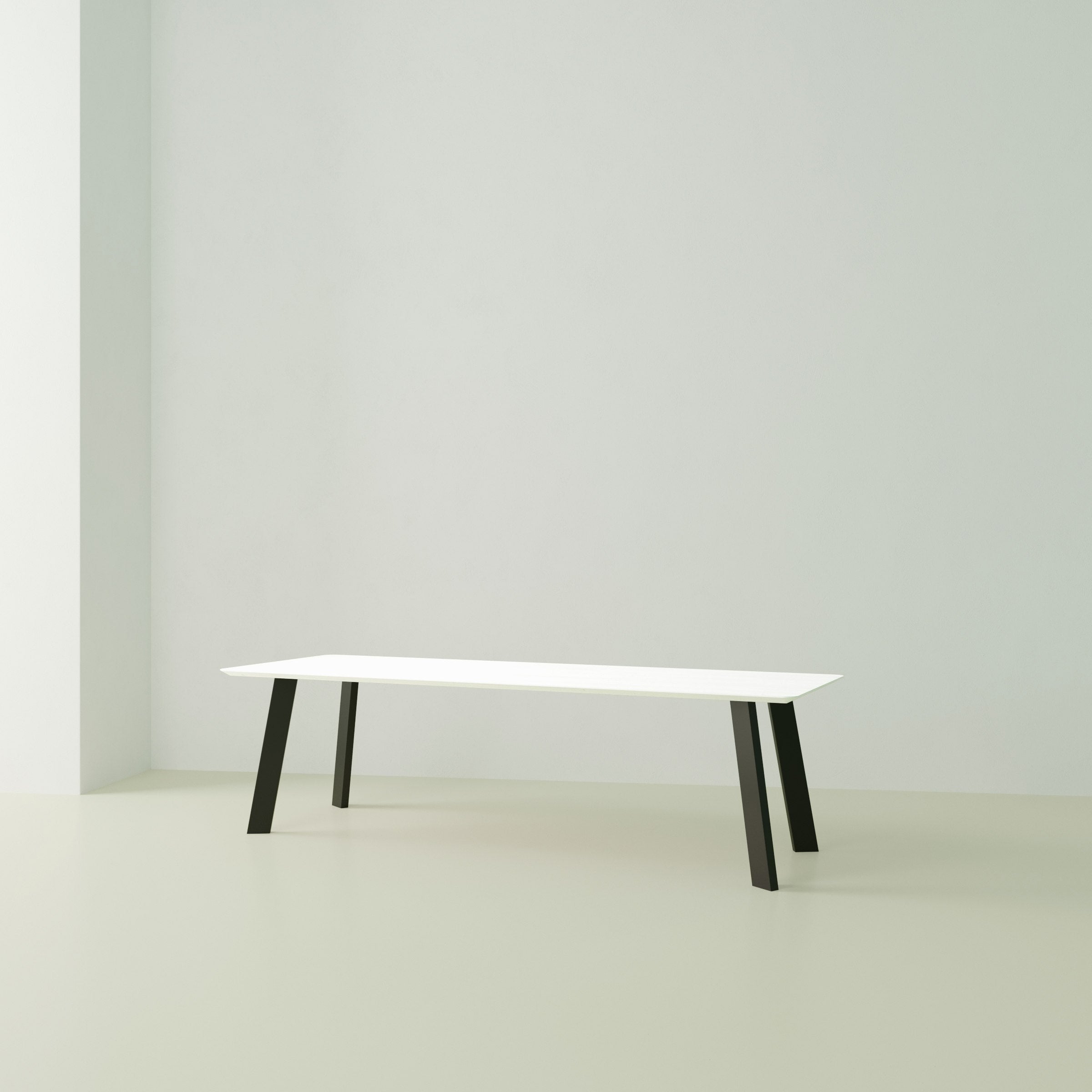 Studio Henk New co tafel HPL verjongd - zwart onderstel - alle formaten - Oosterlinck