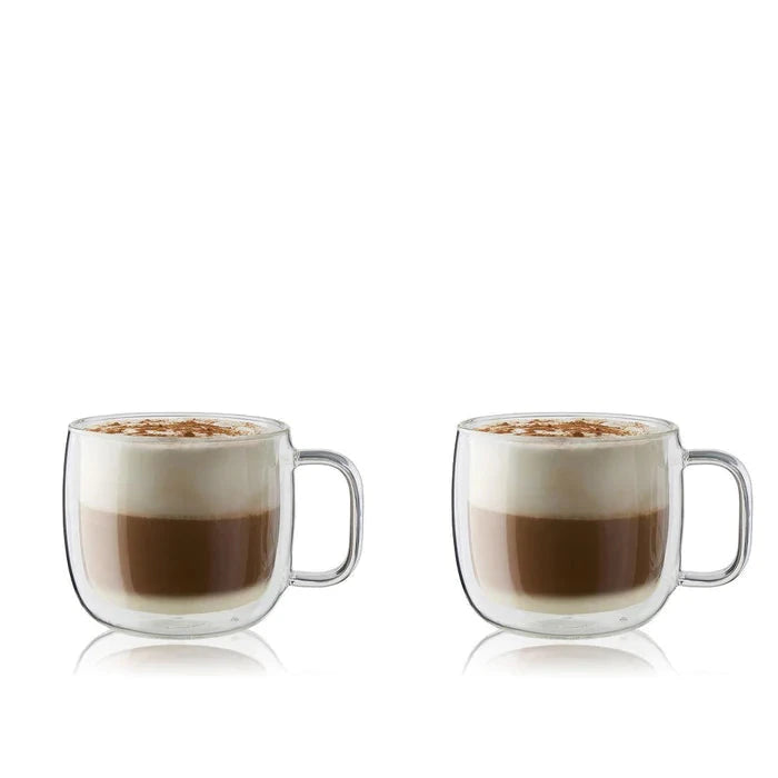 Zwilling Sorrento Plus dubbelwandig glas met greep cappuccino - set van 2 - Oosterlinck