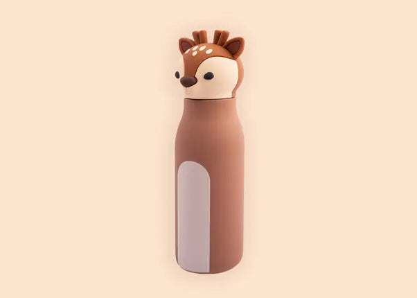 Dotz  Fles dubbelwandig met silicone rietje hert