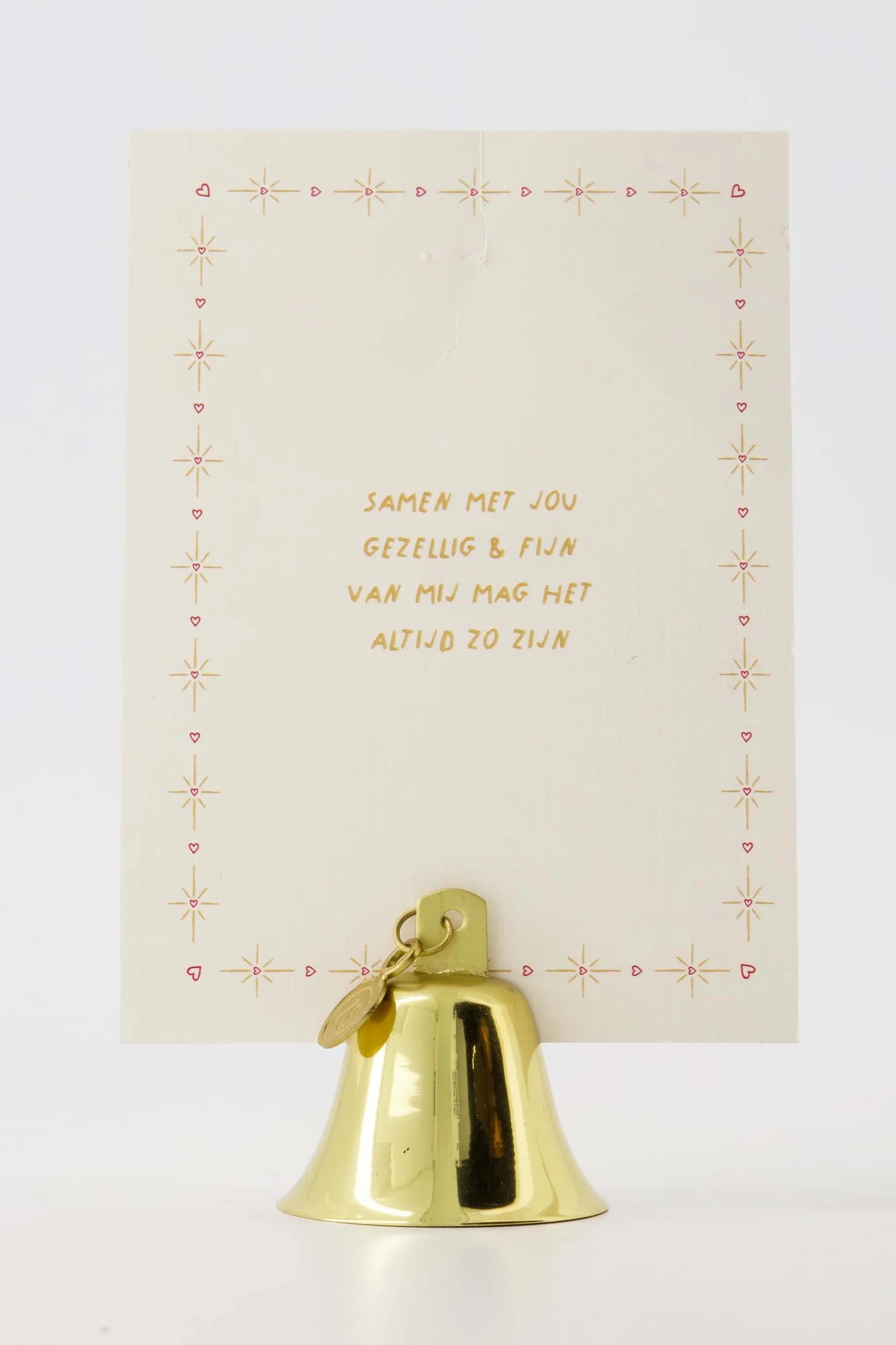 Zusss  Kaartenstandaard goudkleurig klokvorm