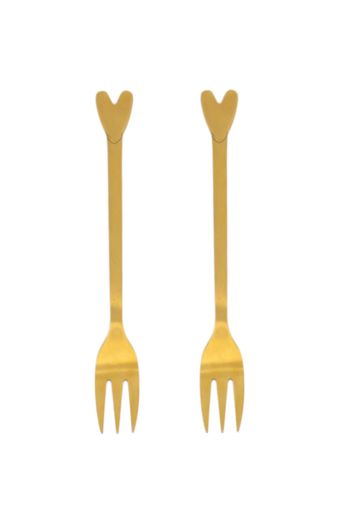 Zusss goudkleurige vorkjes met hartje, set van 2 voor een gedekte tafel