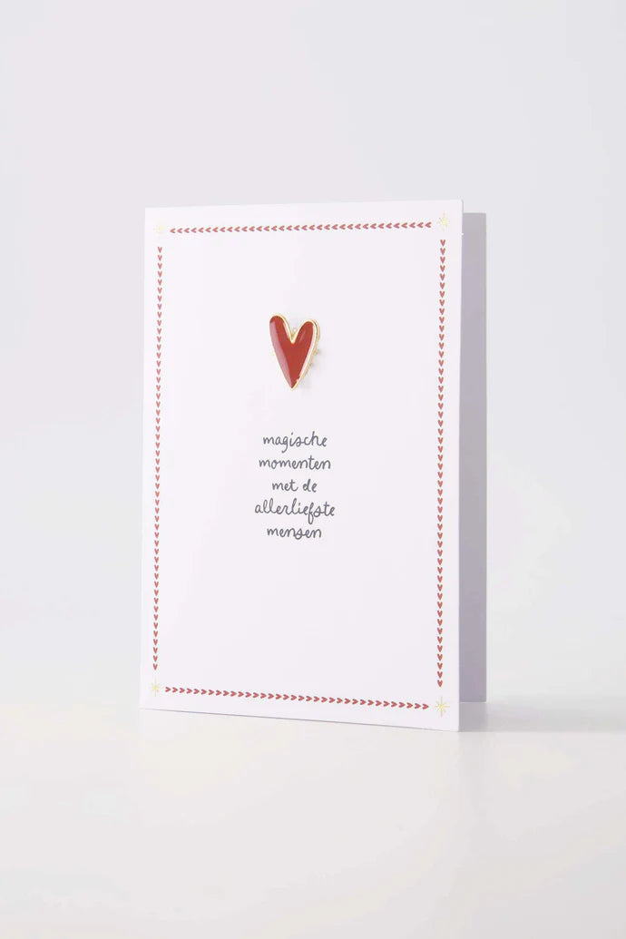 Zusss  Wenskaart met broche Magische momenten met allerliefste mensen