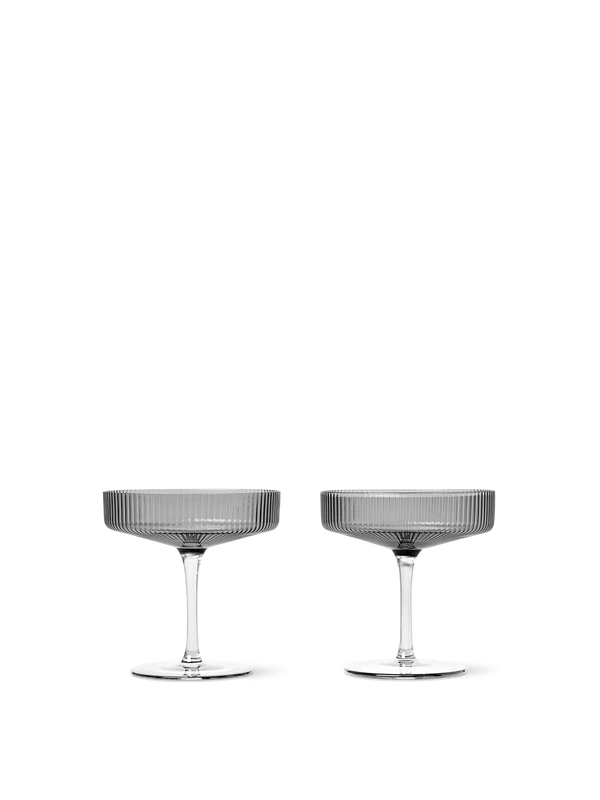 Ferm Living Ripple champagnecoupes - set van 2 - Oosterlinck