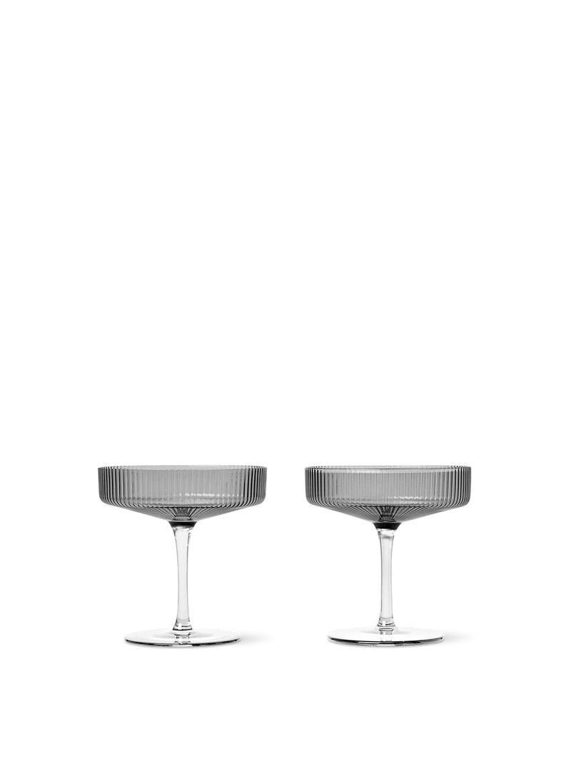 Ferm Living Ripple champagnecoupes - set van 2 - Oosterlinck