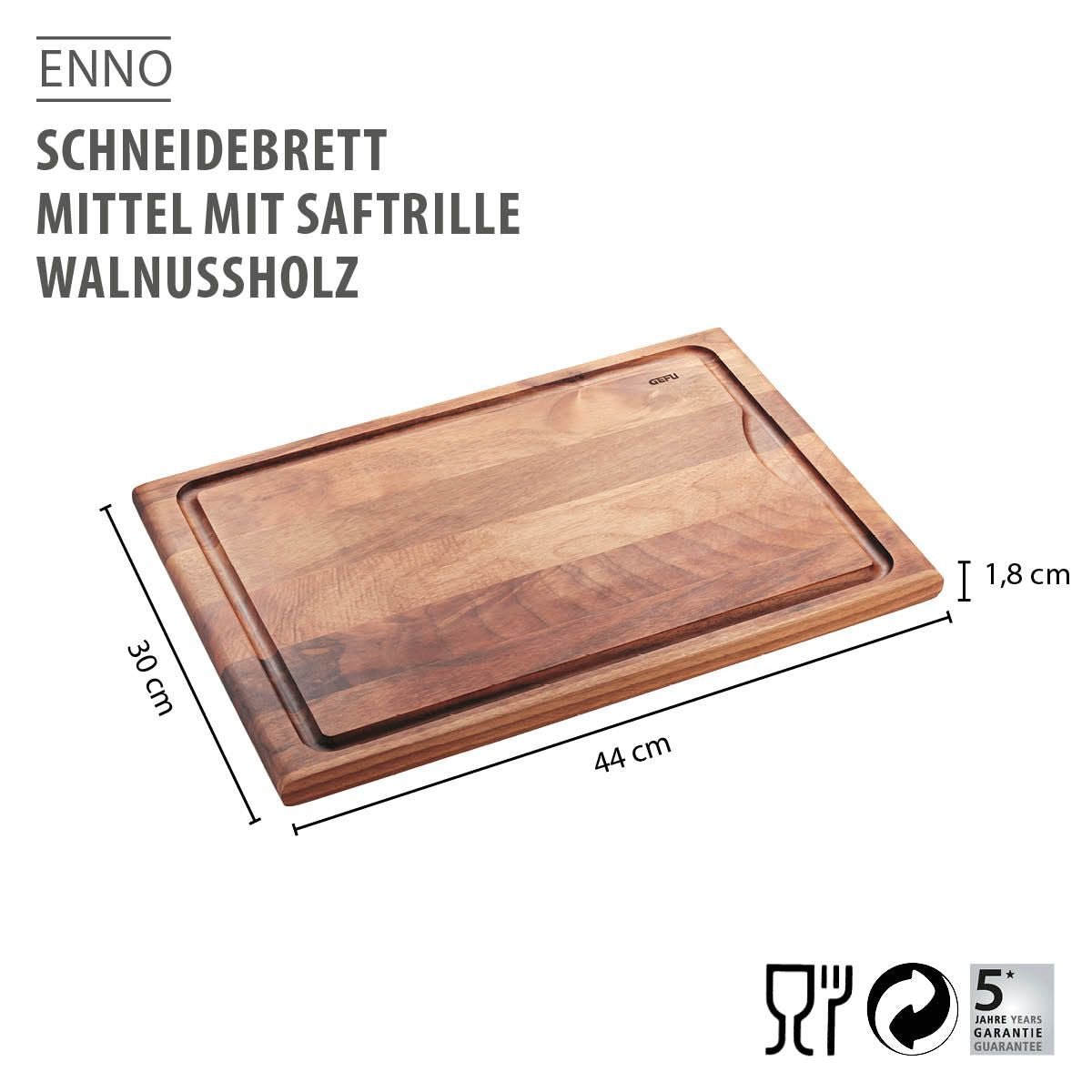 Gefu Enno snijplank 44*30cm walnoot - Oosterlinck Home