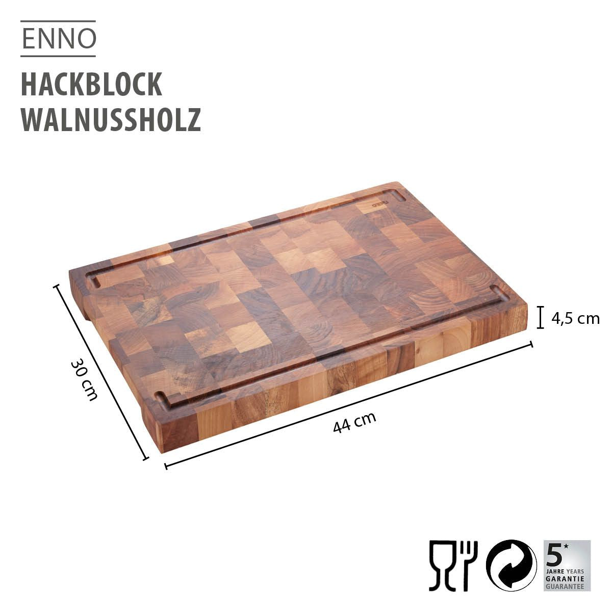 Gefu Enno hakblok walnoot - Oosterlinck Home
