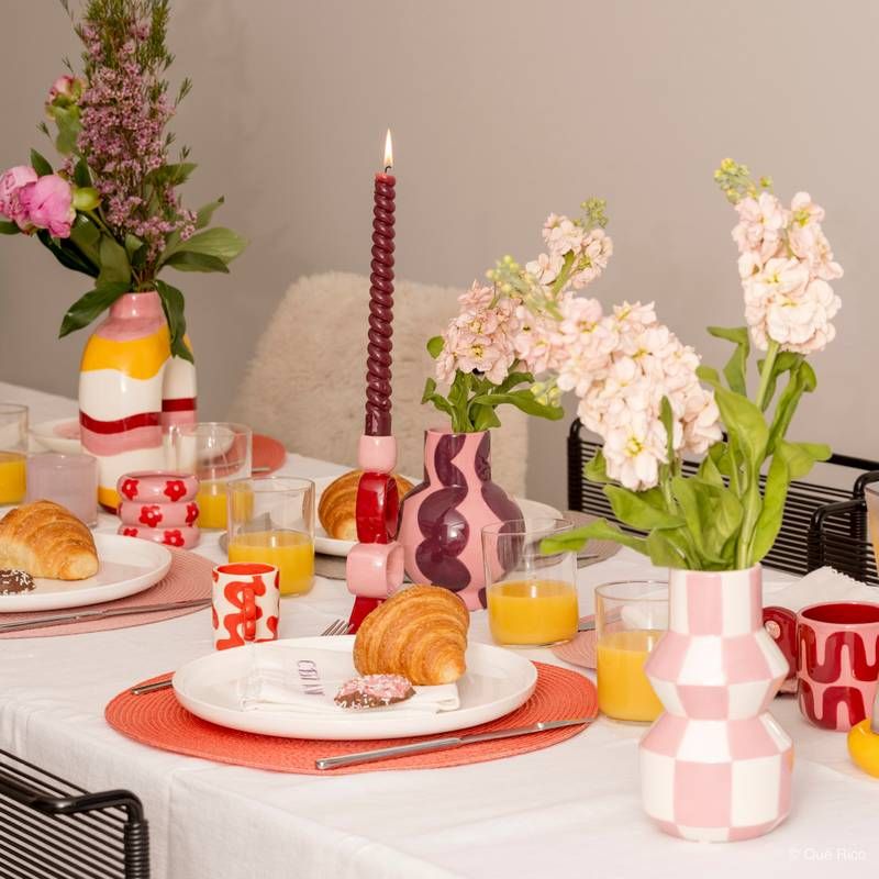 QUE RICO   Vaas Celestino - Squares & Stripes - Oosterlinck Home