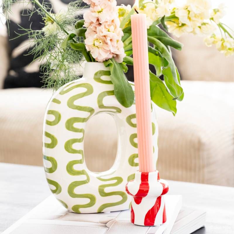 QUE RICO   CANDLE HOLDER RAMIRO - HAPPY WAVES - Oosterlinck Home