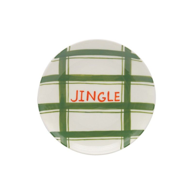 Que Rico Christmas taartbord voor een feestelijk gedekte tafel, rond bord met kleurrijk kerstdesign