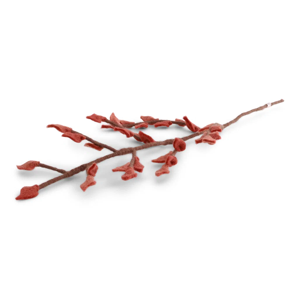 Gry & Sif   Branch with rusty red leaves 60cm