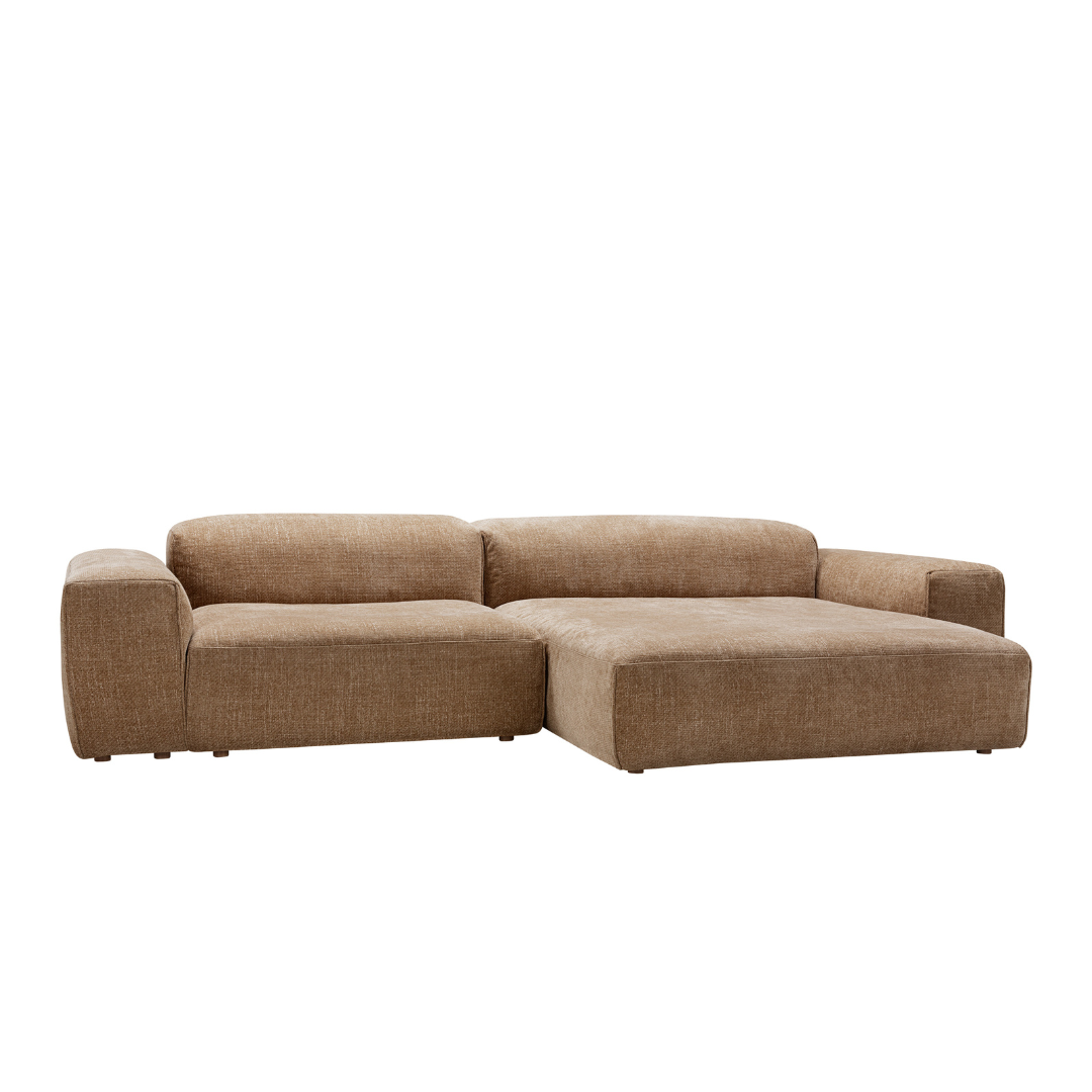Sits Edda sofa 2 zit + chaise longue 294cm wildflower brown