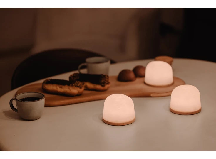 Atelier Pierre Fondant small set van 3 oplaadbare lampen lichte eik - Oosterlinck Home