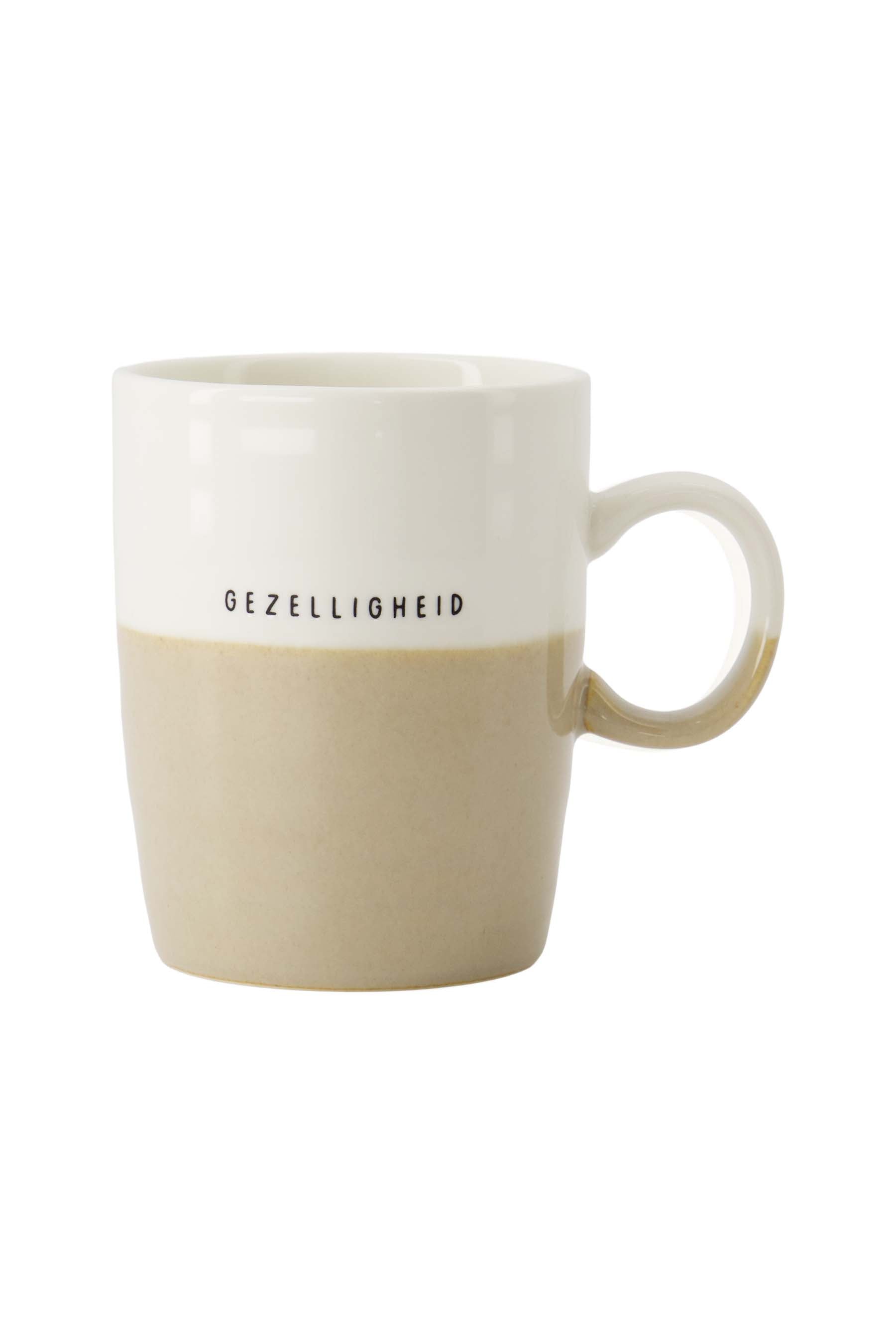 Zusss  Mok Gezelligheid wit/zandkleurige - Oosterlinck Home