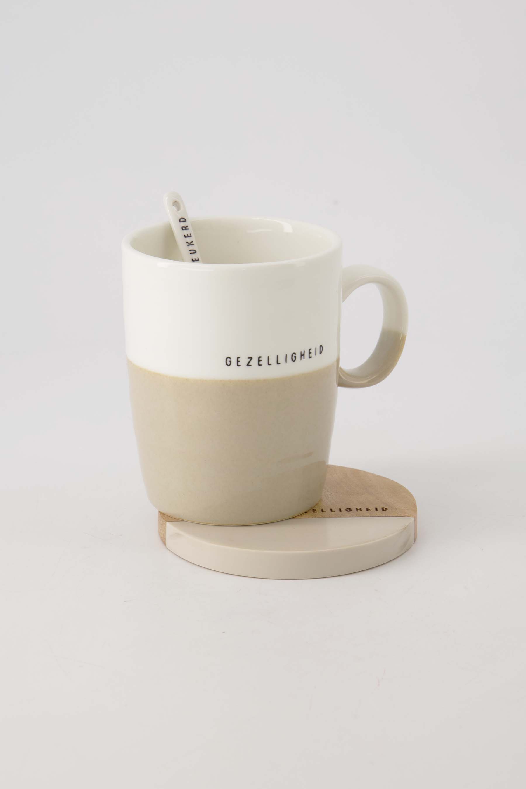 Zusss  Onderzetters "gezelligheid" - set van 2 - Oosterlinck Home