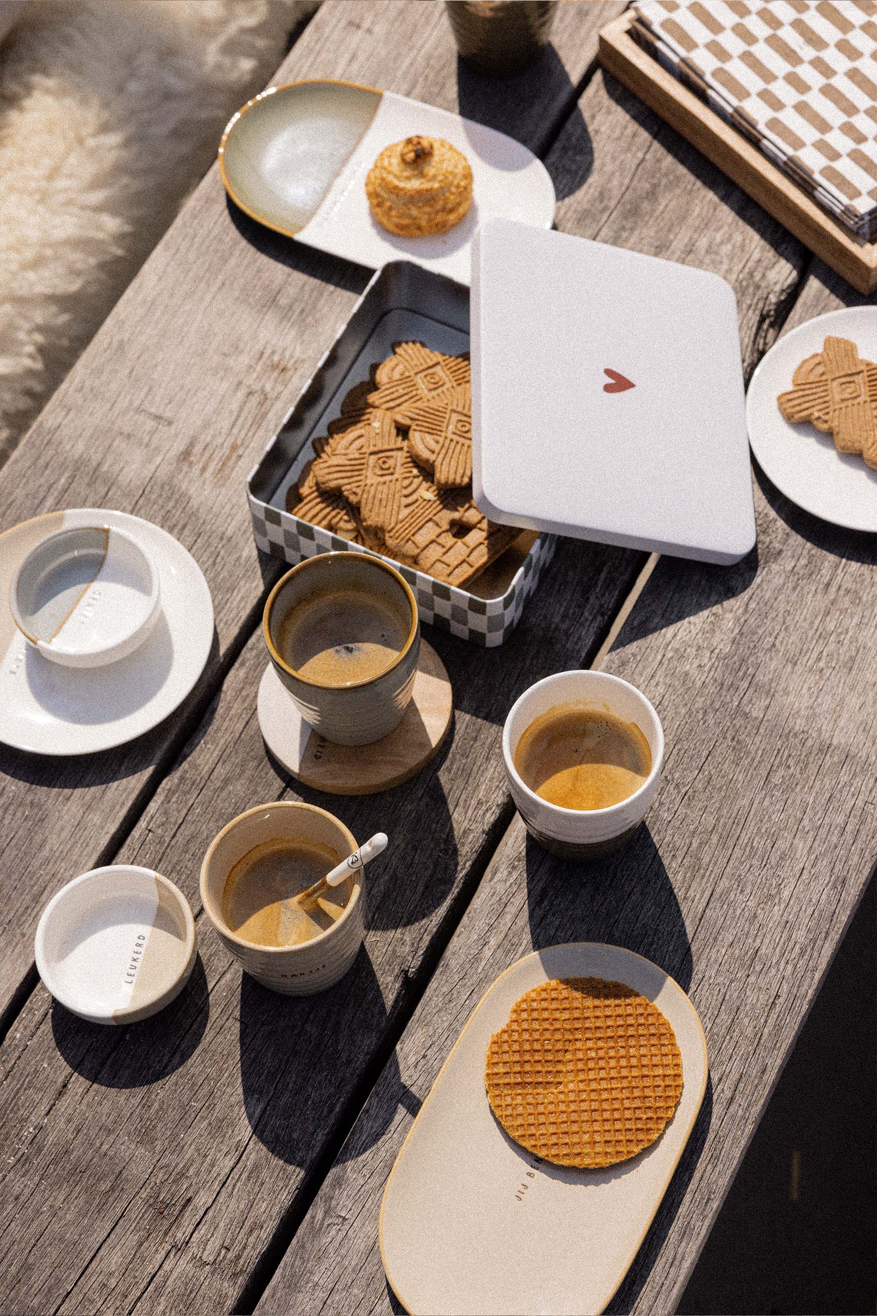 Zusss  Onderzetters "gezelligheid" - set van 2 - Oosterlinck Home