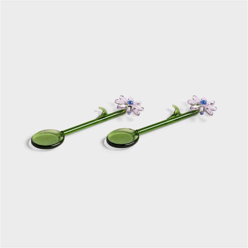 &Klevering  Flora glass spoons / set van 2 - Oosterlinck