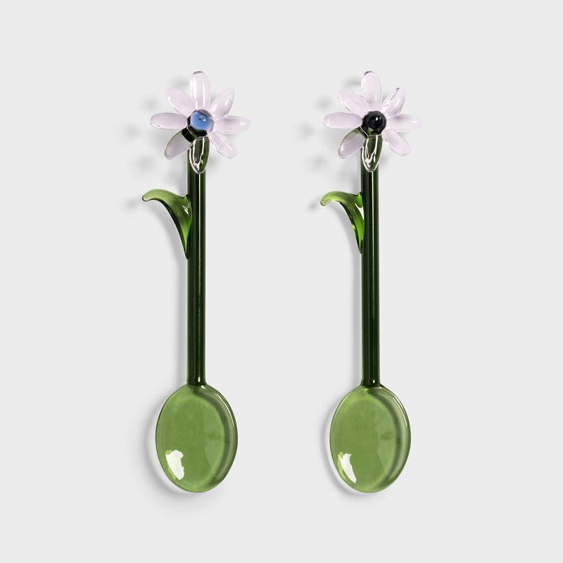 &Klevering  Flora glass spoons / set van 2 - Oosterlinck