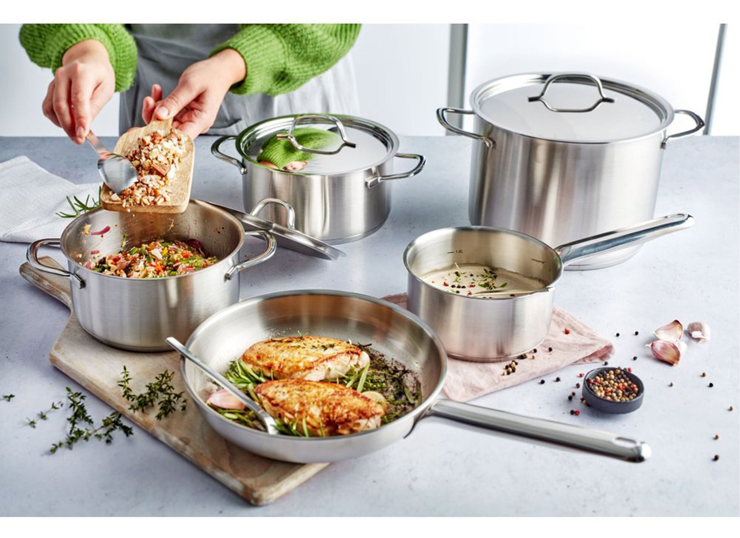 Demeyere Resto 3 kookpottenset 5-delig nieuw model - Oosterlinck Home