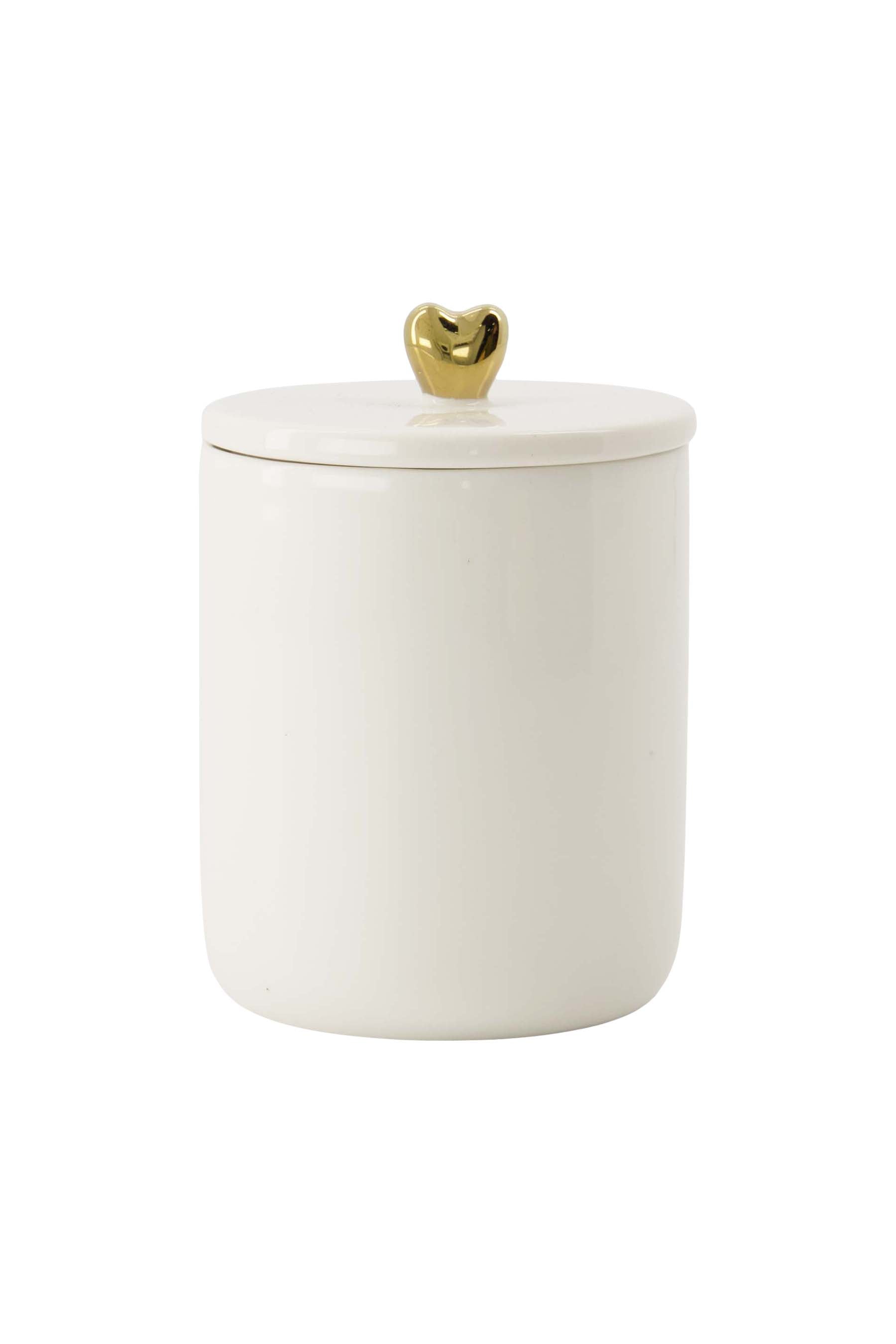 Zusss  Bewaarpot keramiek met hartje op deksel - Oosterlinck Home